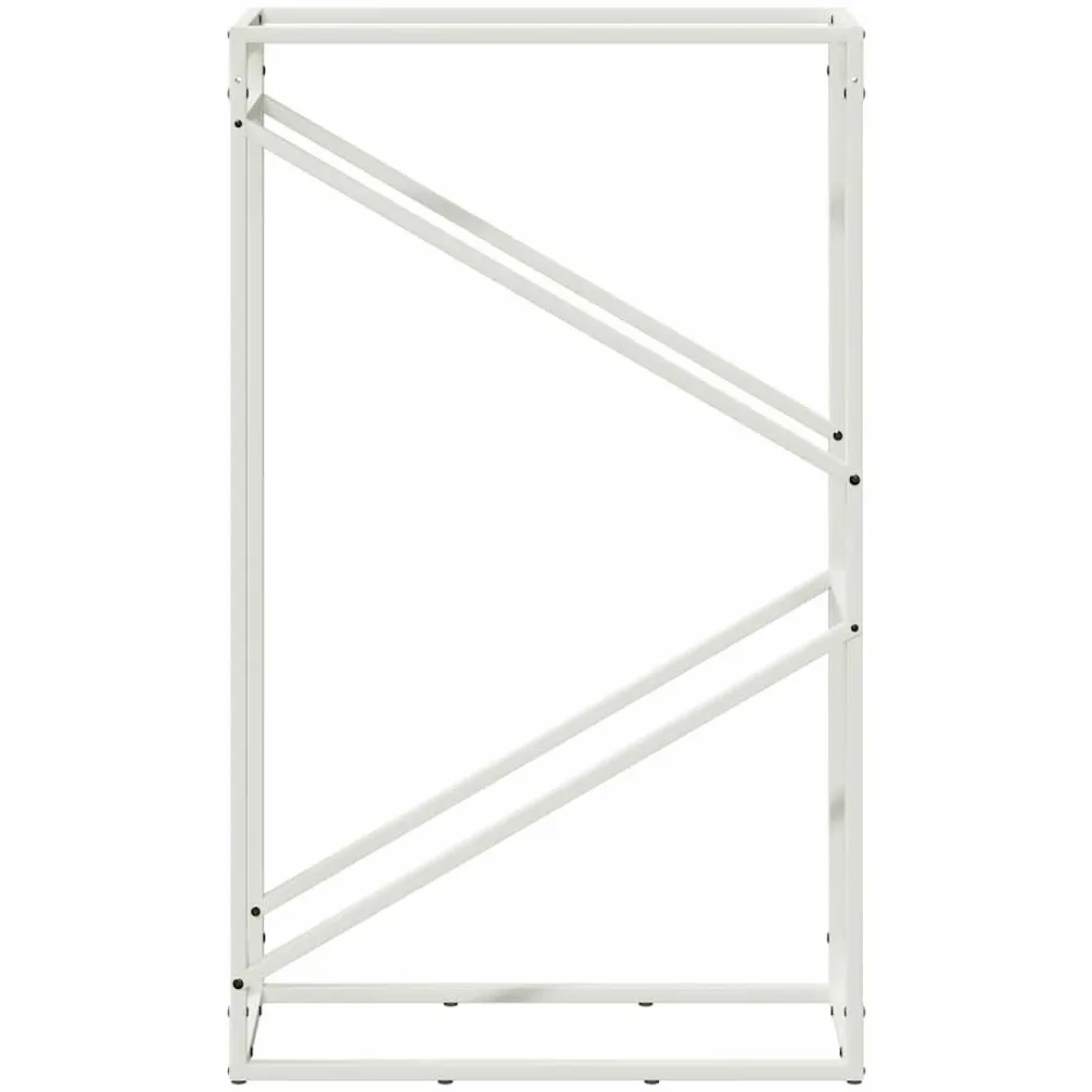 Estantería para leña blanca de acero laminado en frío, 60 x 25 x 100 cm, soporte para leña para interior, salón, terraza, almacenamiento de leña y troncos, resistente y ahorra espacio