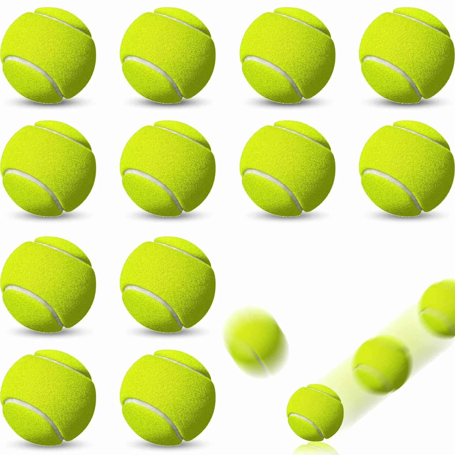 Pelotas de Tenis para Perros 12 Piezas, Bolas Padel Amarillas Accesorio Entrenamiento