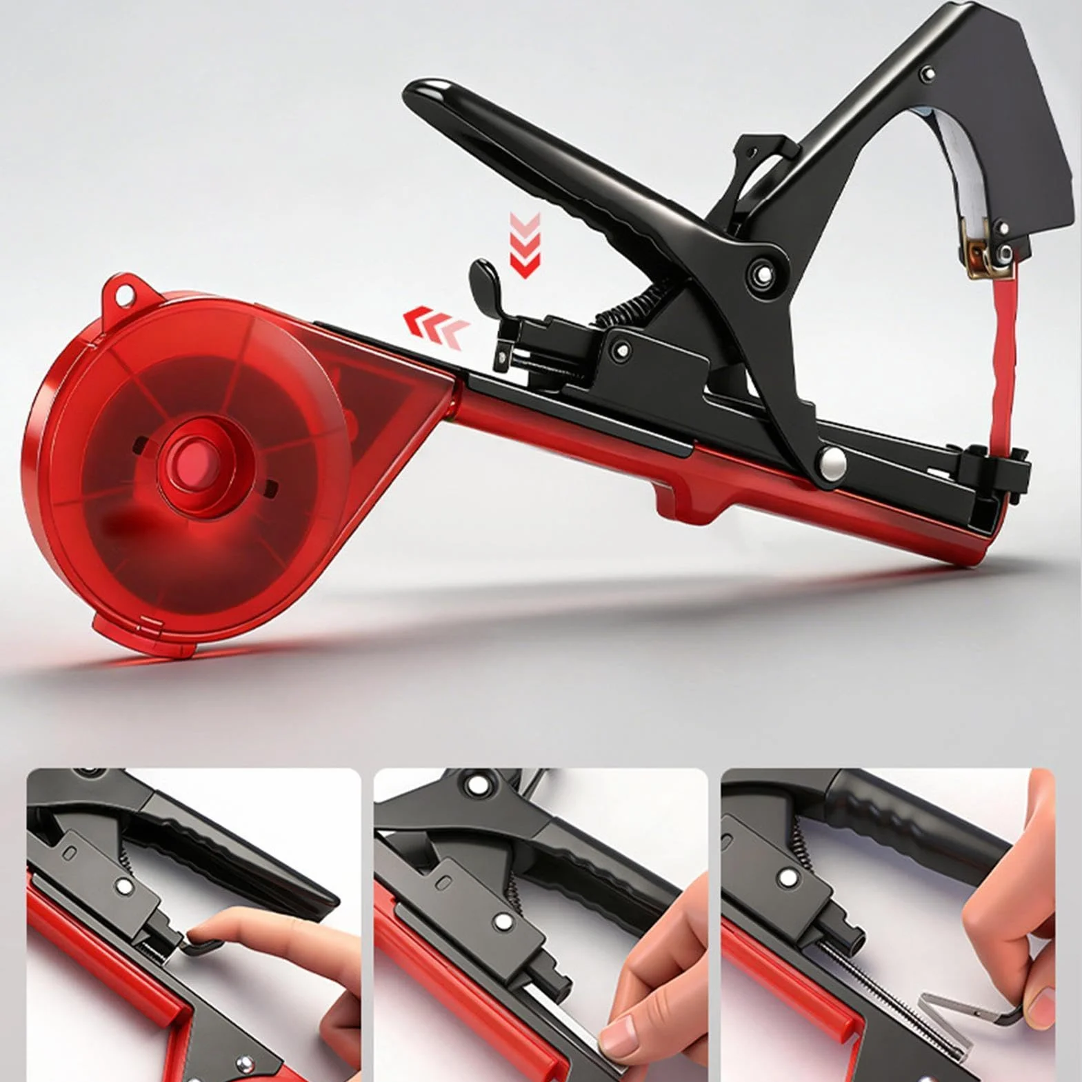 Máquina atadora de vides – Herramienta ergonómica de mano de trabajo resistente para ahorro de mano de obra, herramienta de cinta de ramas de soporte floral – para vid, tomate, pepino, uva, pimientos