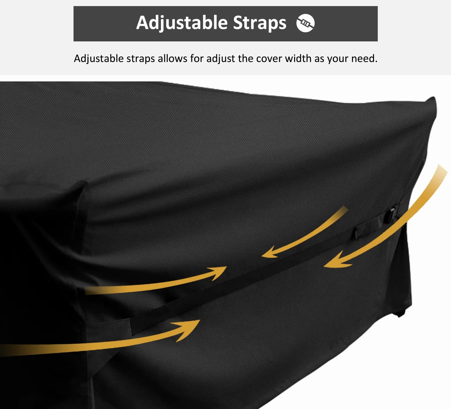 Dokon Funda para Muebles de Jardín Impermeable Funda Protectora Mesa Exterior con Salidas de Aire, Anti Viento, Anti UV Tela Oxford 420D Cubierta Muebles Terraza, Rectangular (250x210x90cm) - Negro