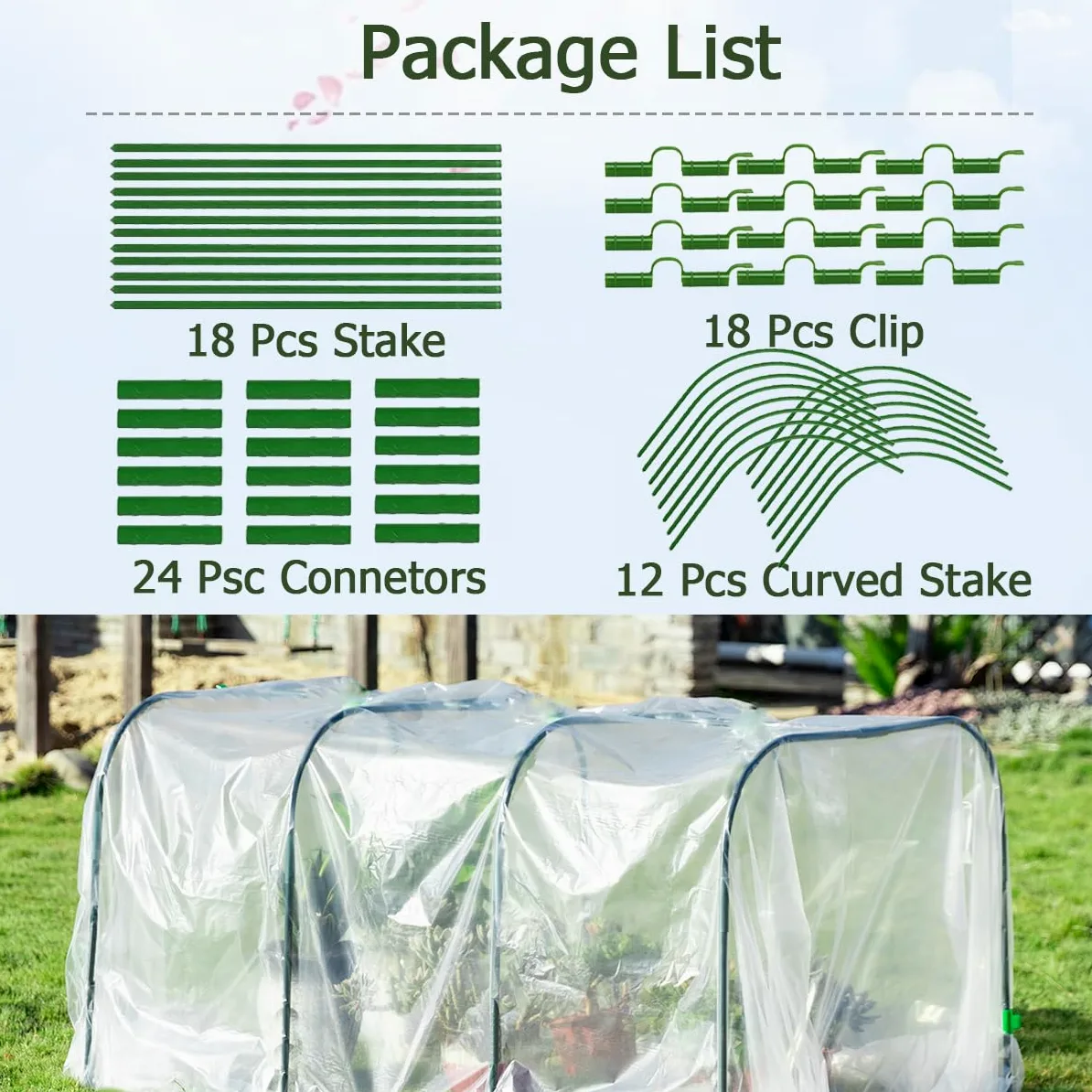Kit de 6 aros de jardín con revestimiento de plástico, acero recubierto de plástico, para camas elevadas