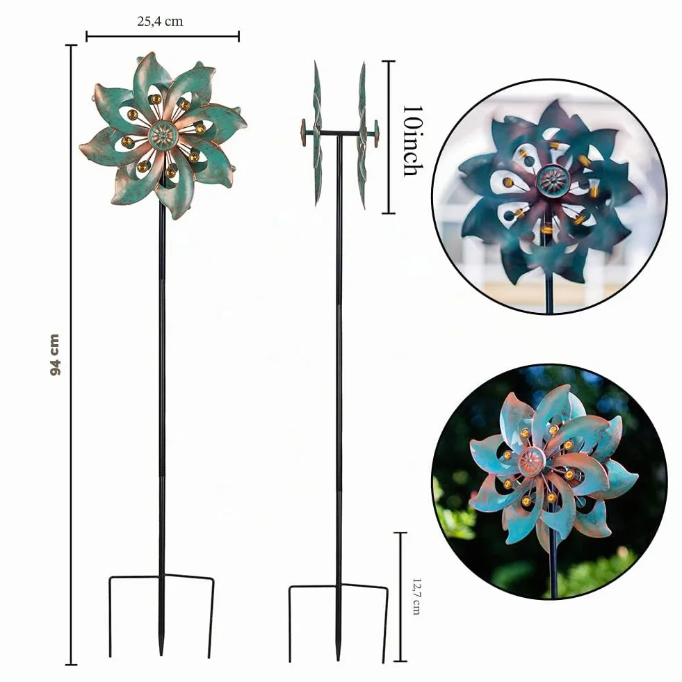 Molinillos de Viento Metal Impermeables 94 x 25,4 cm para Jardín y Patio