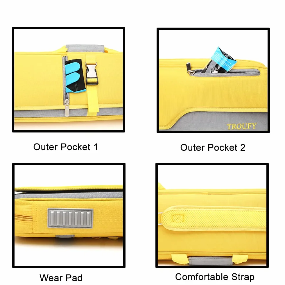 Estuche para Taco de Billar Mochila 4x4 Amarillo para 4 Tacos