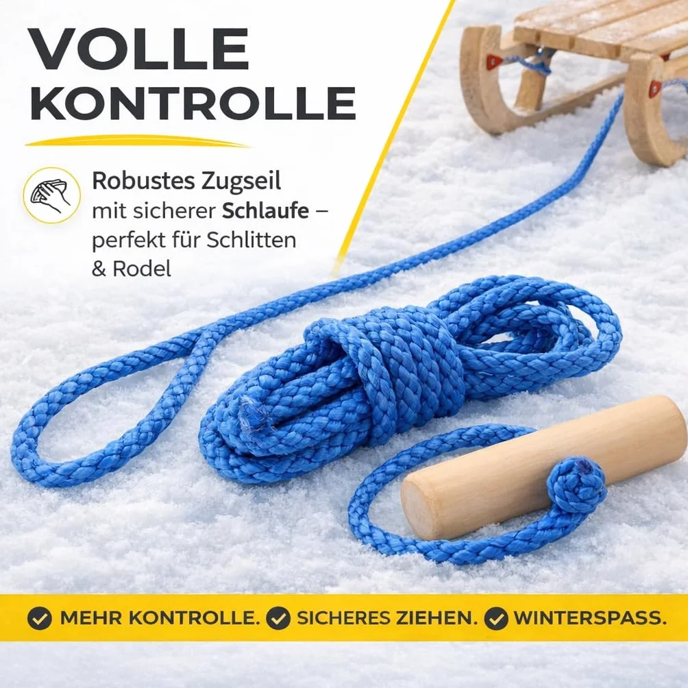 Cuerda de trineo de tracción 1,50 m 150 cm para niños en invierno