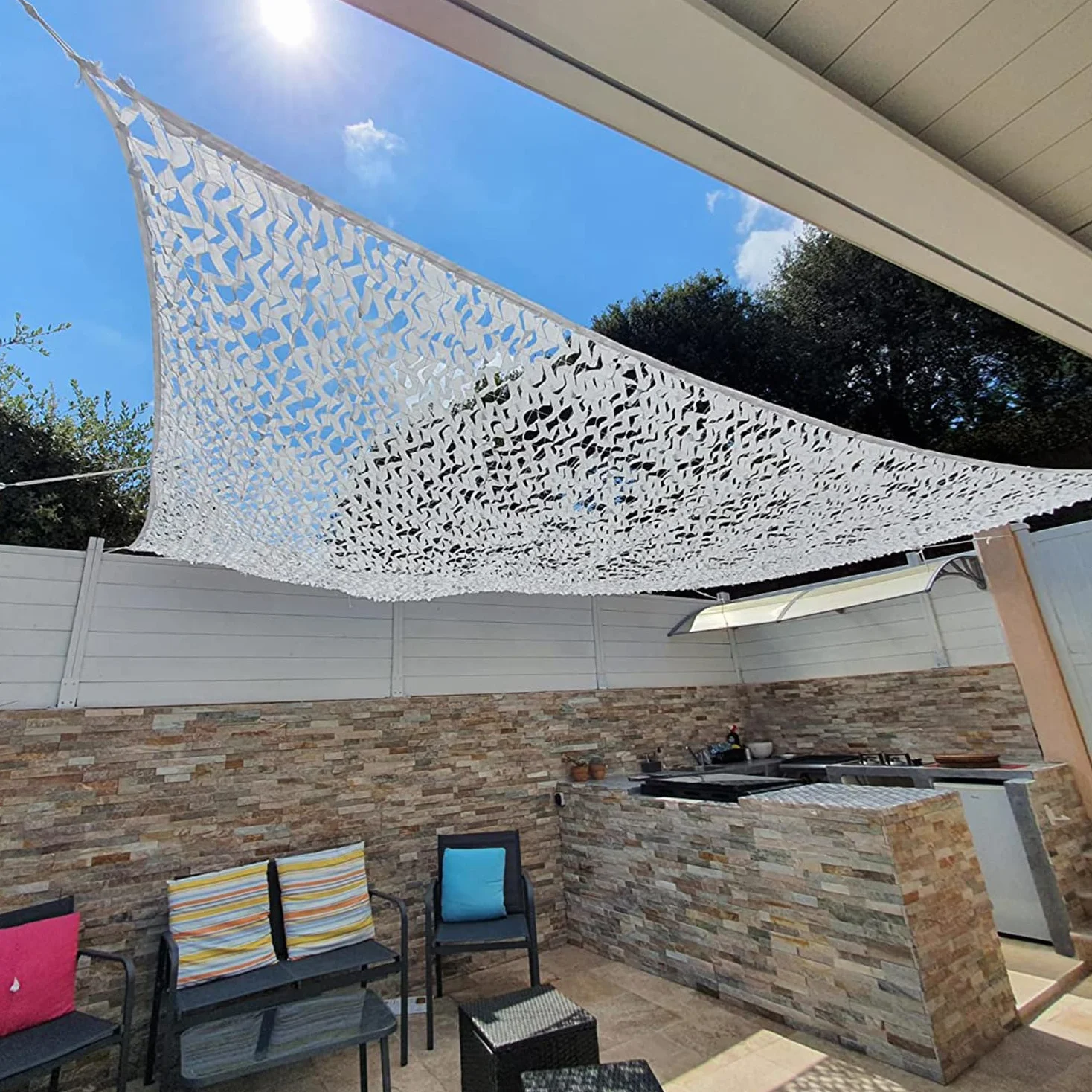 HYOUT Red de camuflaje para interior y exterior, cubierta de privacidad, decoración, salón, camping, caza