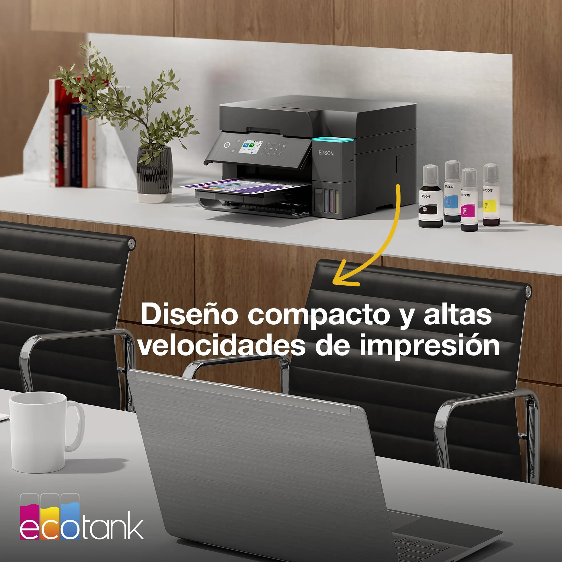Epson EcoTank ET-3950 Impresora de Depósito de Tinta Wi-Fi A4 Doble Cara Imprimir Copiar Escanear Pantalla LCD 6,1cm ADF 30 Hojas Tinta Incluida