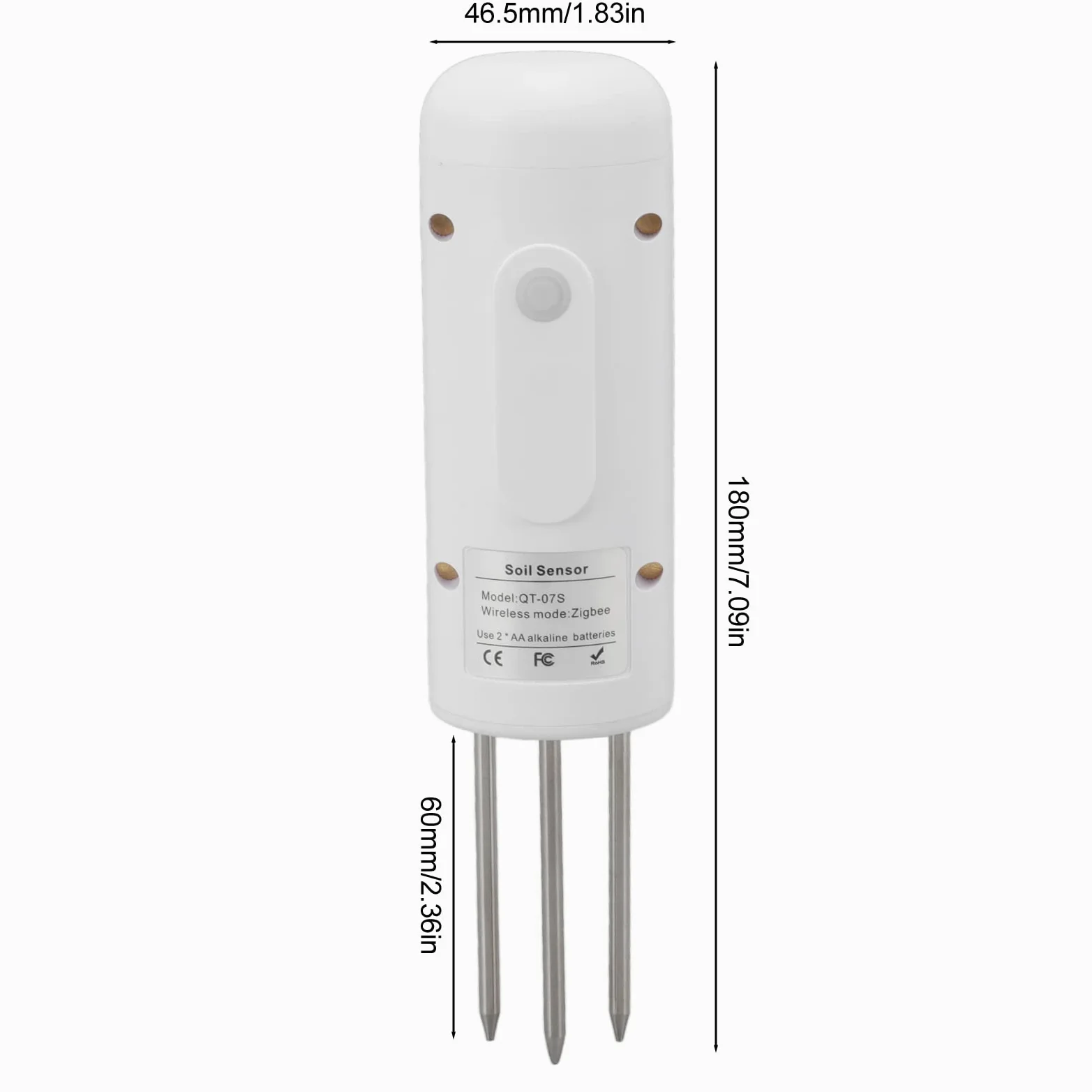 Sensor inalámbrico de suelo con sonda de 2.4 pulgadas, termómetro de temperatura del suelo, sensor de temperatura, medidor de agua del suelo para jardinería