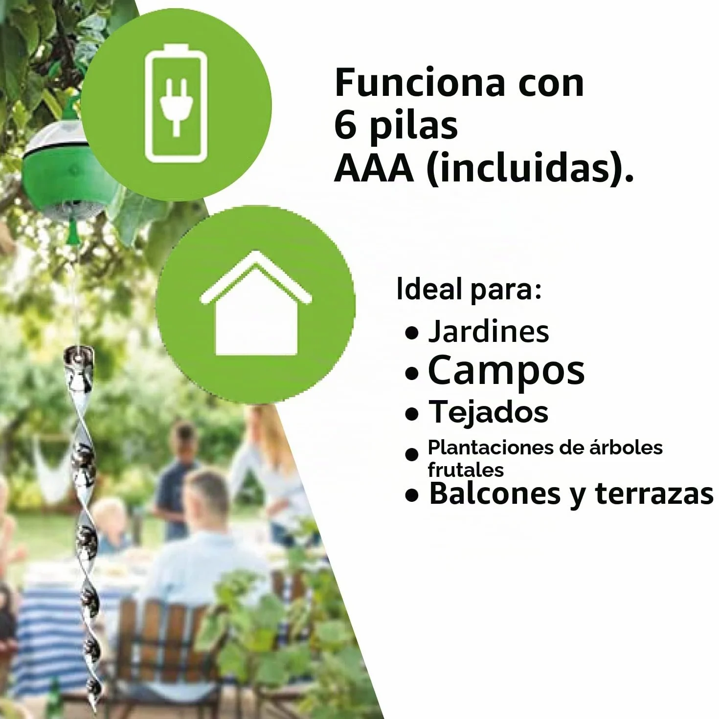 ISOTRONIC Repelente Solar para Aves con acción 4 en 1: Movimiento, ultrasonido, luz Azul y reflectores Plateados. Ahuyentador de Aves y Palomas para balcón y jardín (4 Unidades).