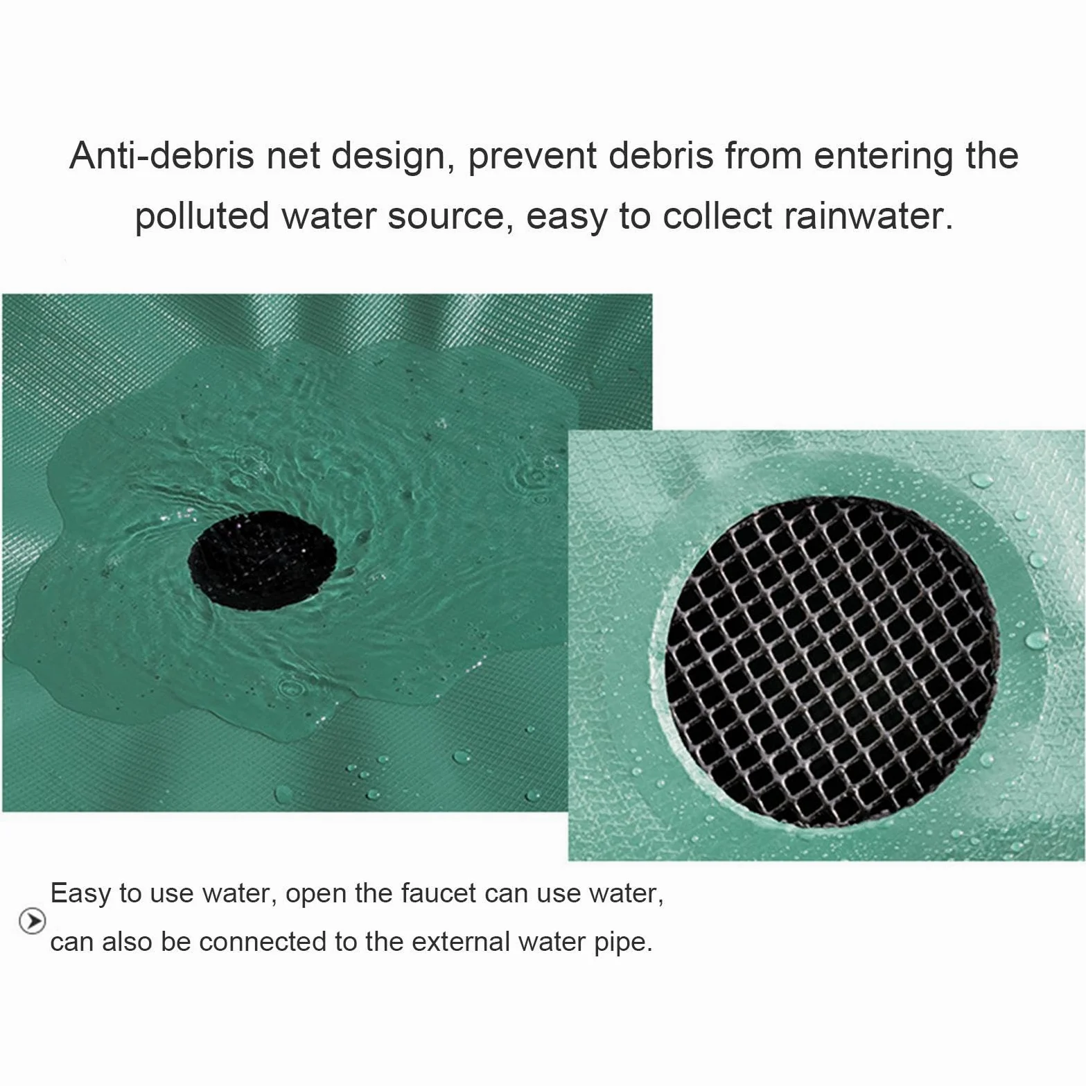 Colector de Agua de Barril – Colector de Agua de Barril de Lluvia | Tanque de Almacenamiento de Agua Plegable | Juego de Agua con desviador de Soporte, colector de Agua de Lluvia de Barril de j