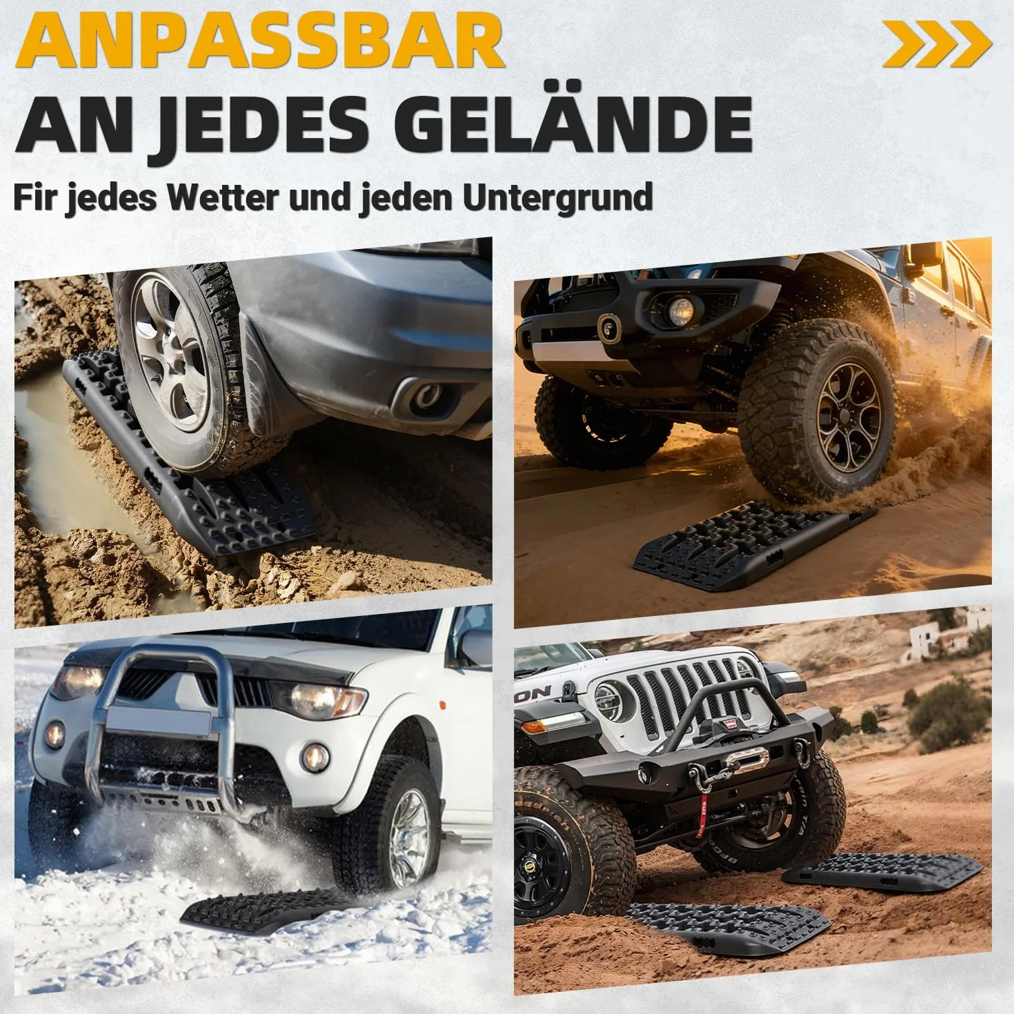 Gimisgu 2 placas de arena Offroad de plástico, ayuda de arranque, tabla de recuperación 10T para todoterrenos