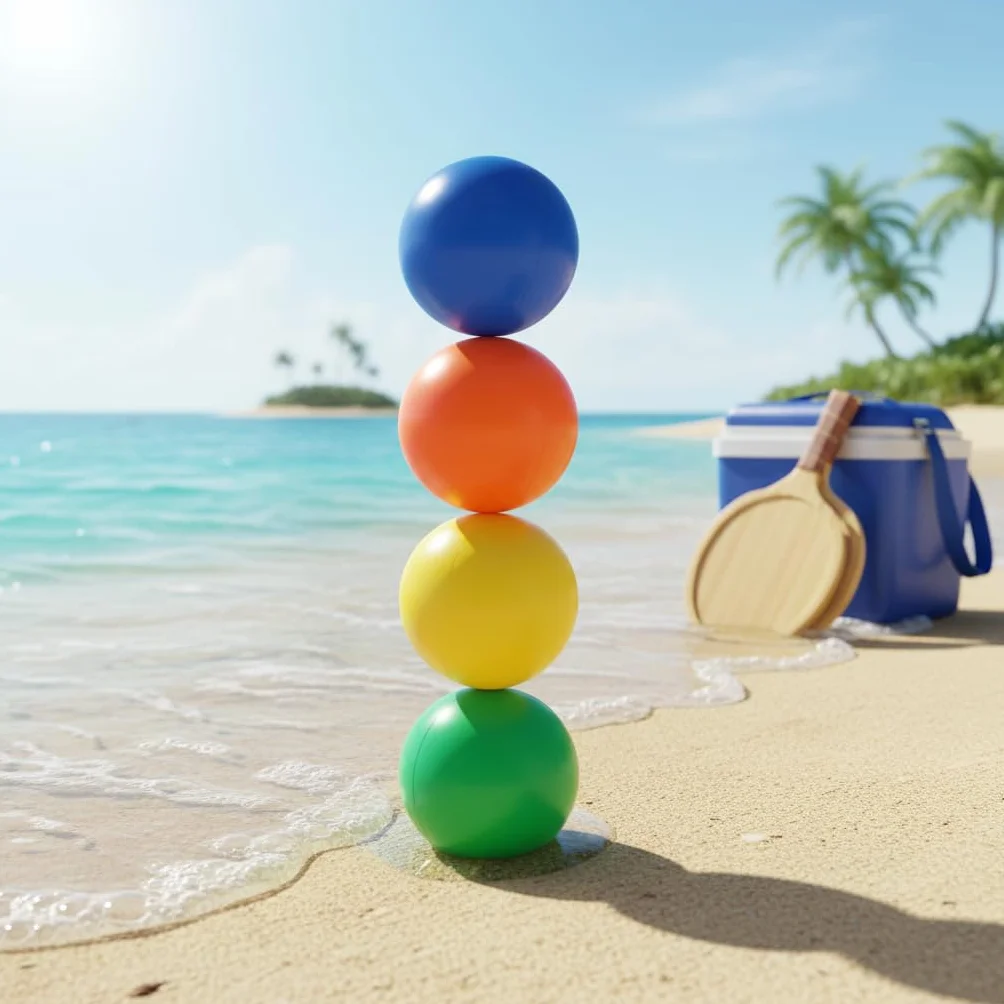 BRILY Bolas de playa para raquetas multicolor 4 cm paquete de 4