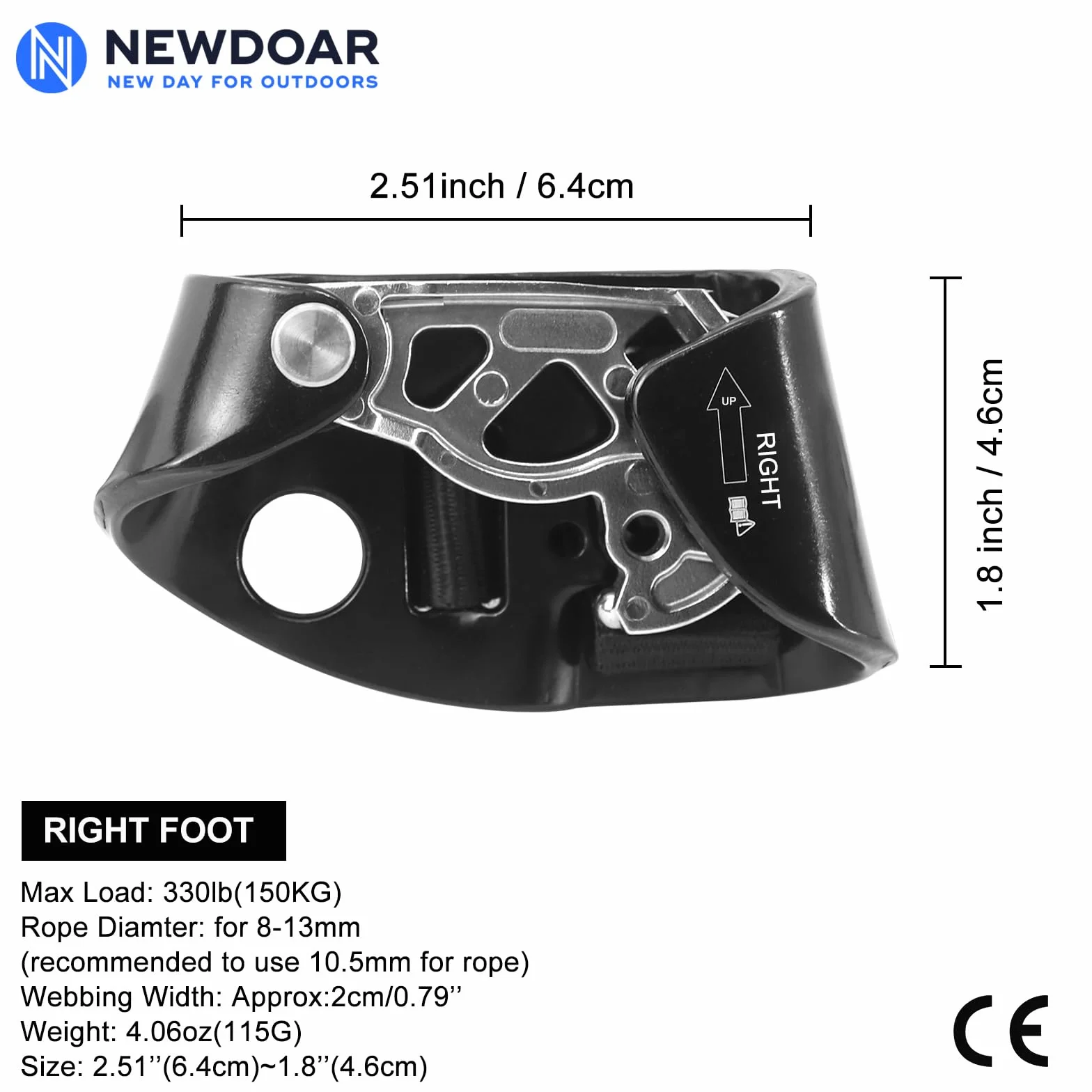 NewDoar Elevador de Pie para Escalada en Roca Equipo Montañismo Dispositivo