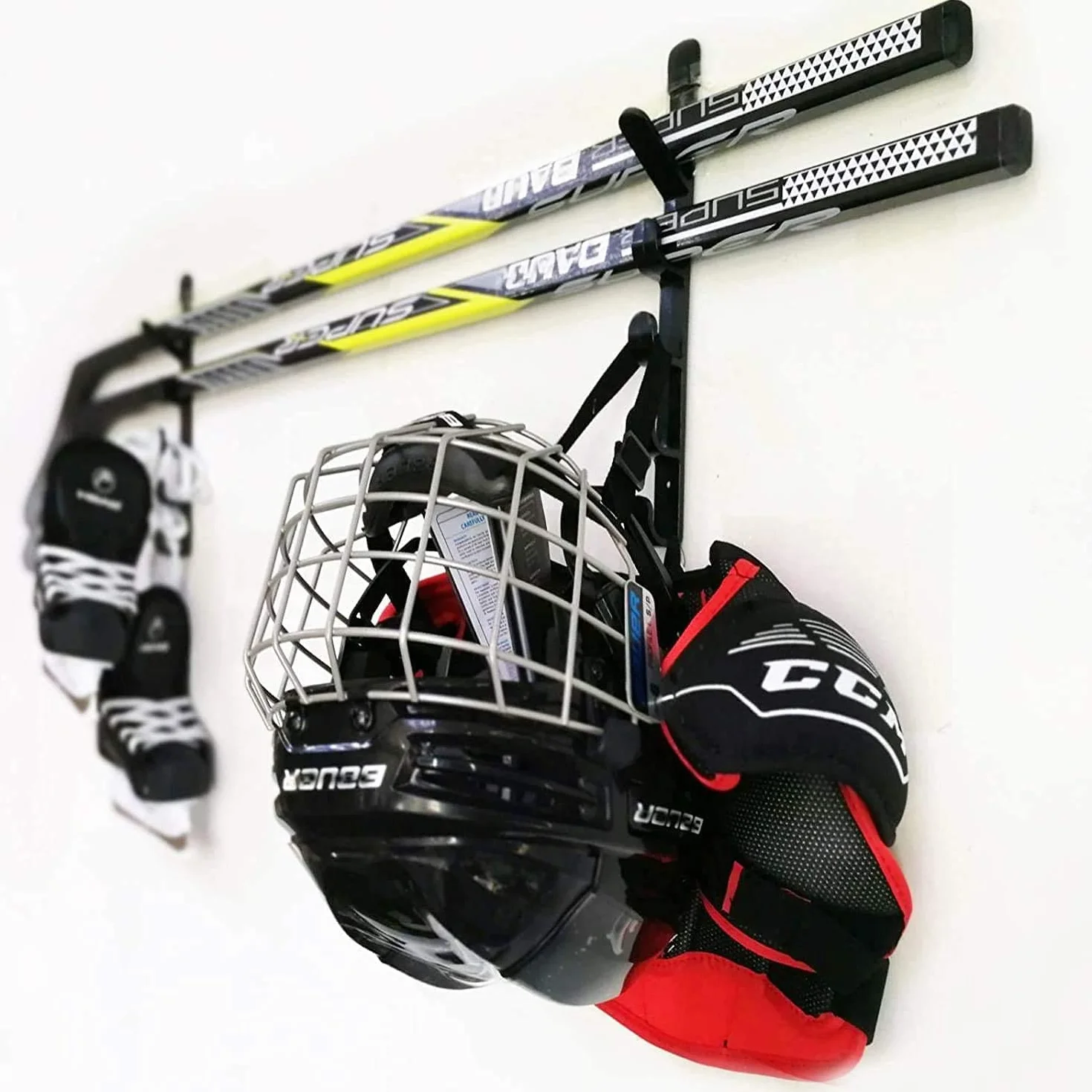 Soporte para palos de hockey, montaje en pared