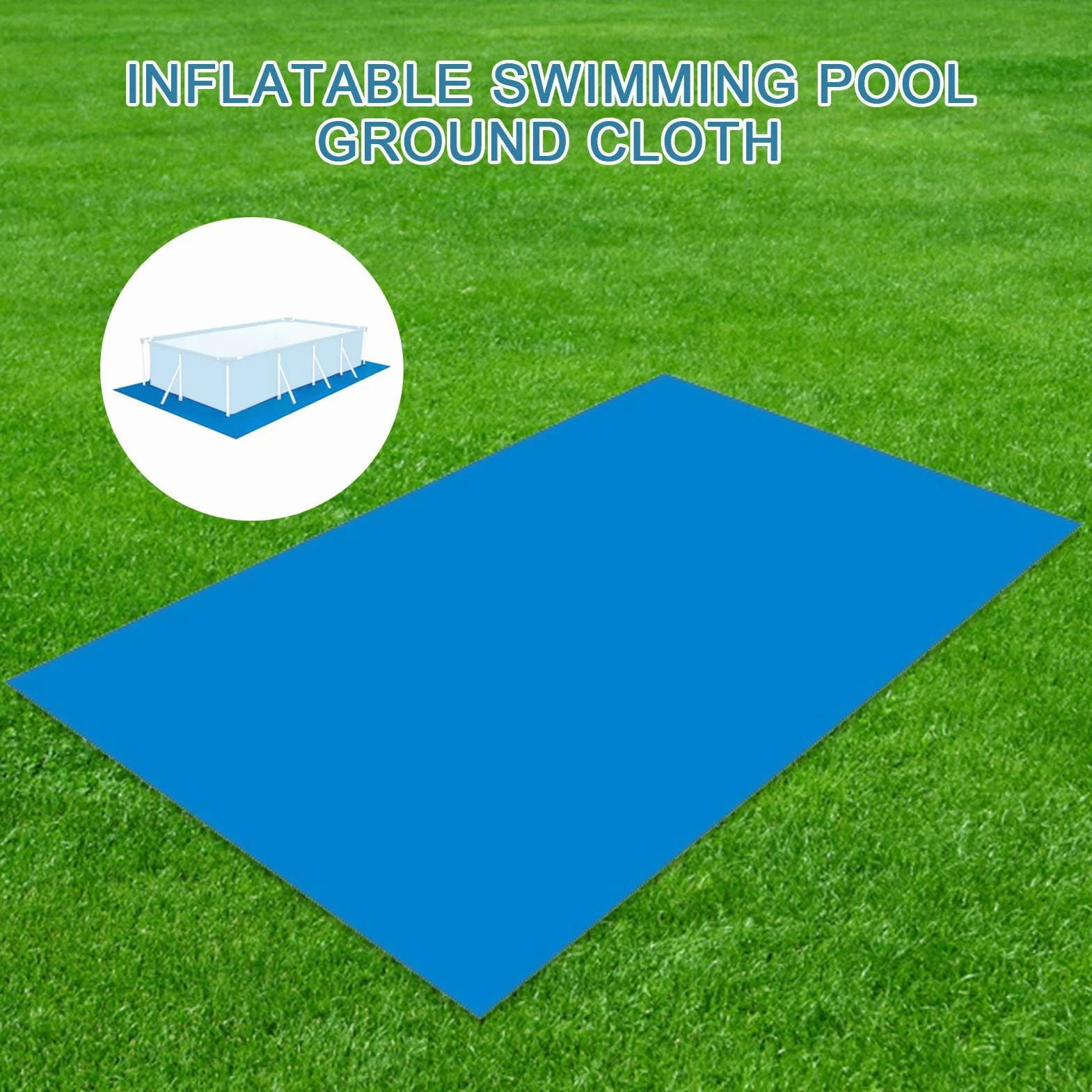 Almohadilla para Piscina Rectangular De Suelo, Manta para Suelo De Piscina Rectangular, Duradera, Resistente Al Agua, Protector De Suelo, Es Adecuado para Piscinas, Hinchables Y Piscinas para Niños
