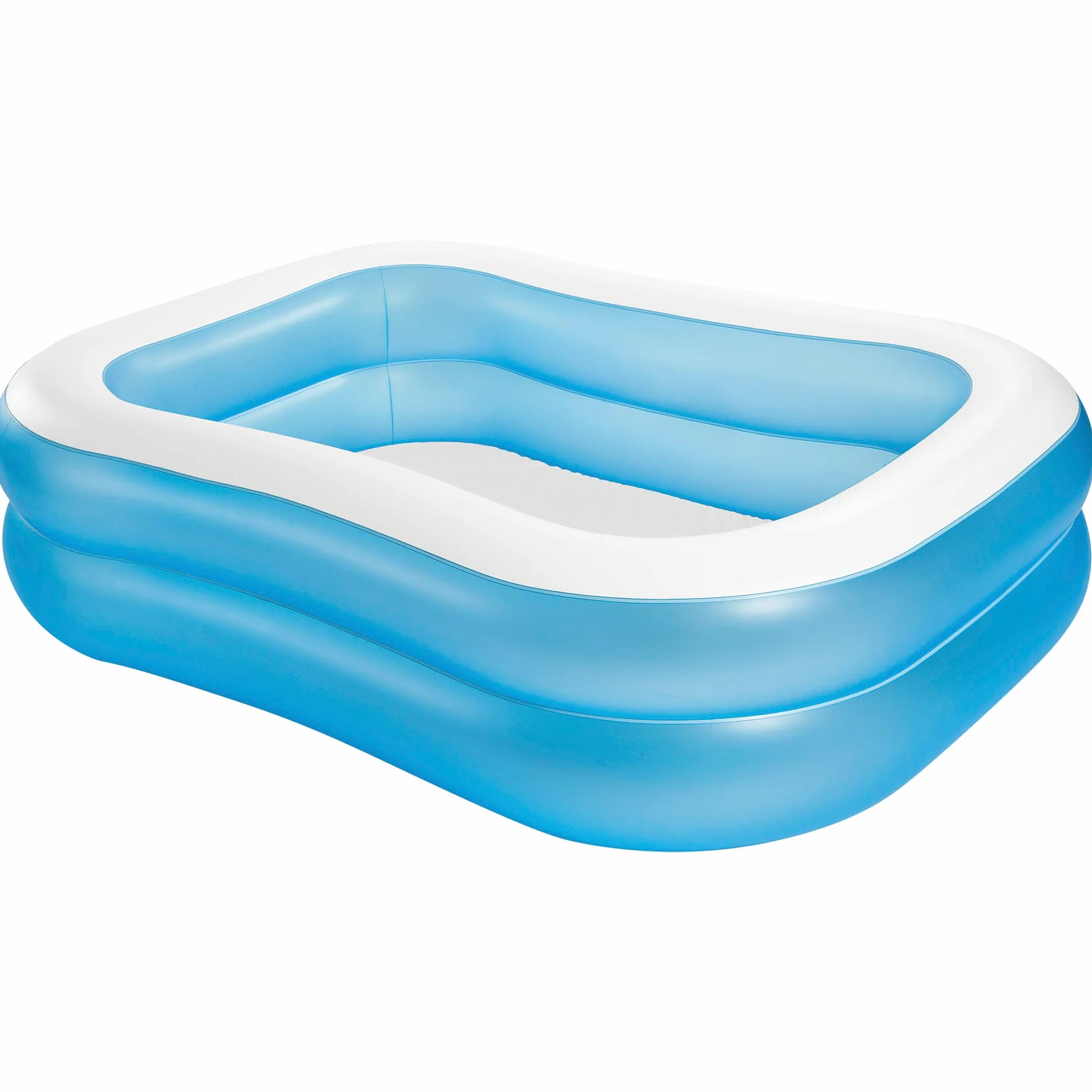 Intex Piscina hinchable infantil familiar rectangular, Medidas 203x152x48cm, 540 litros de capacidad, Piscina hinchable rectangular y azul, juego para niños (57180)