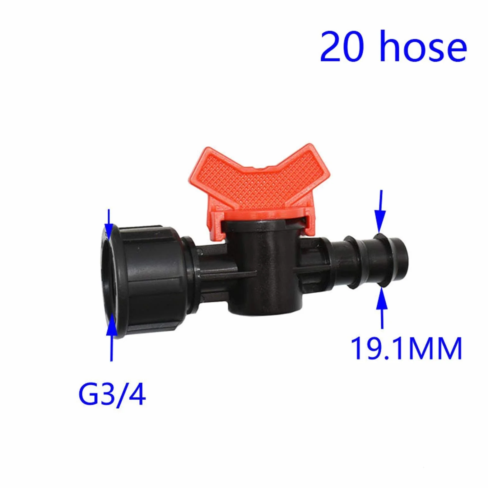 Accesorios de riego por goteo Herramientas for sistemas de riego de jardinería, rosca hembra de 1/2" 3/4" a manguera de 16 mm 20 mm, grifo de jardín, válvula de riego de manguera de 1/2" 3/4", mini ad