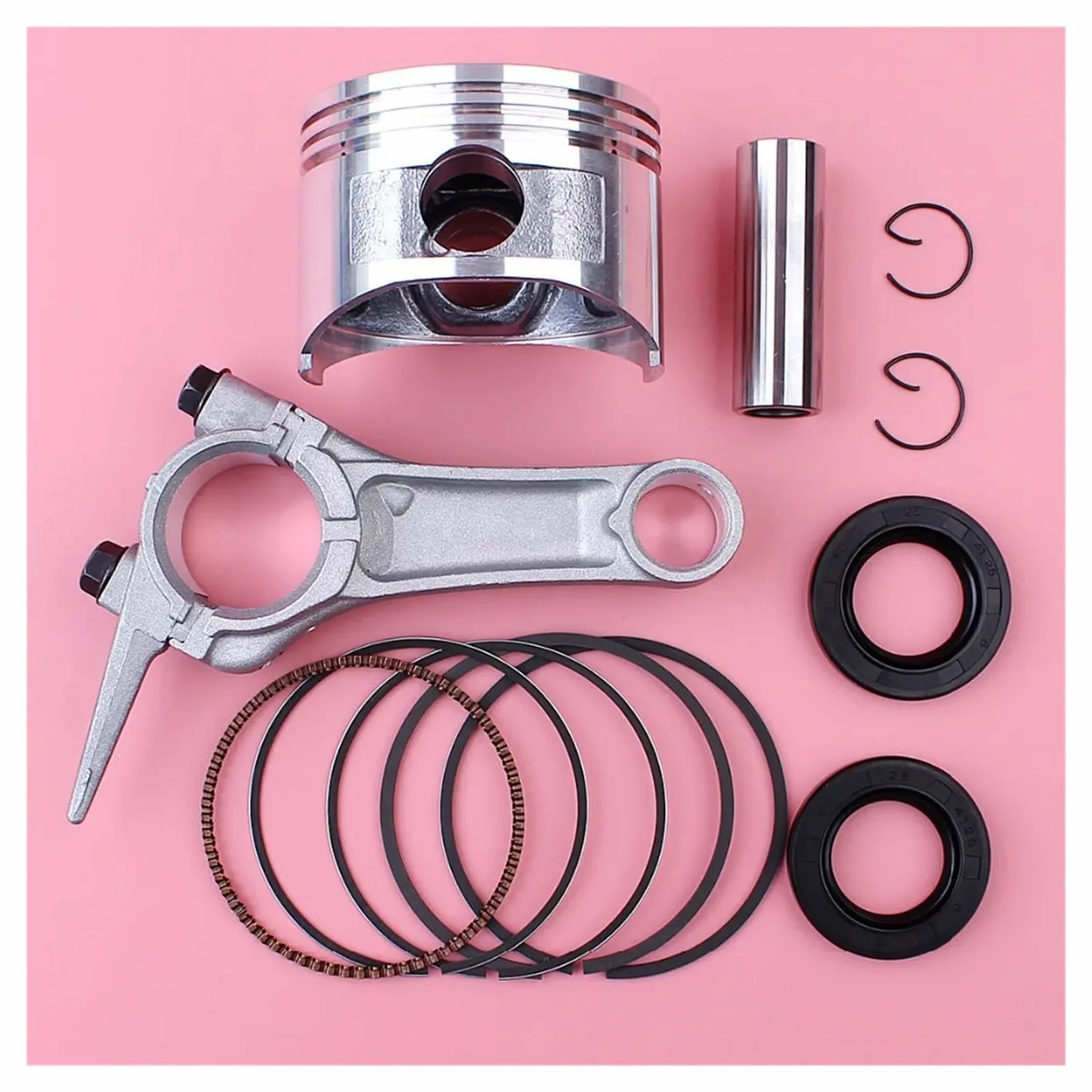 Kit de Sello de Aceite de biela y Anillo de pistón de 68 mm for Motor de cortacésped de Gasolina Forgx160 de 6,5 HP Gx 160.
