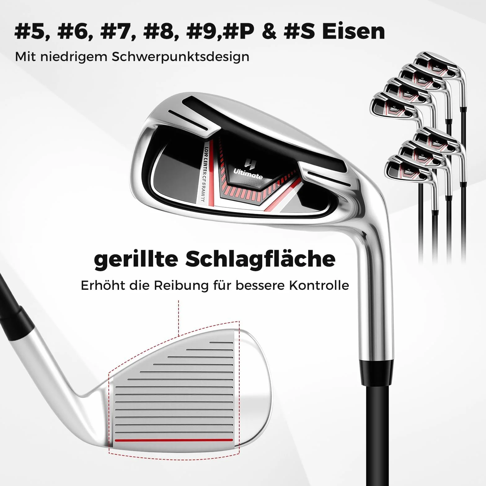 FANTASK Golfschläger Set 15-teilig Rot Damen