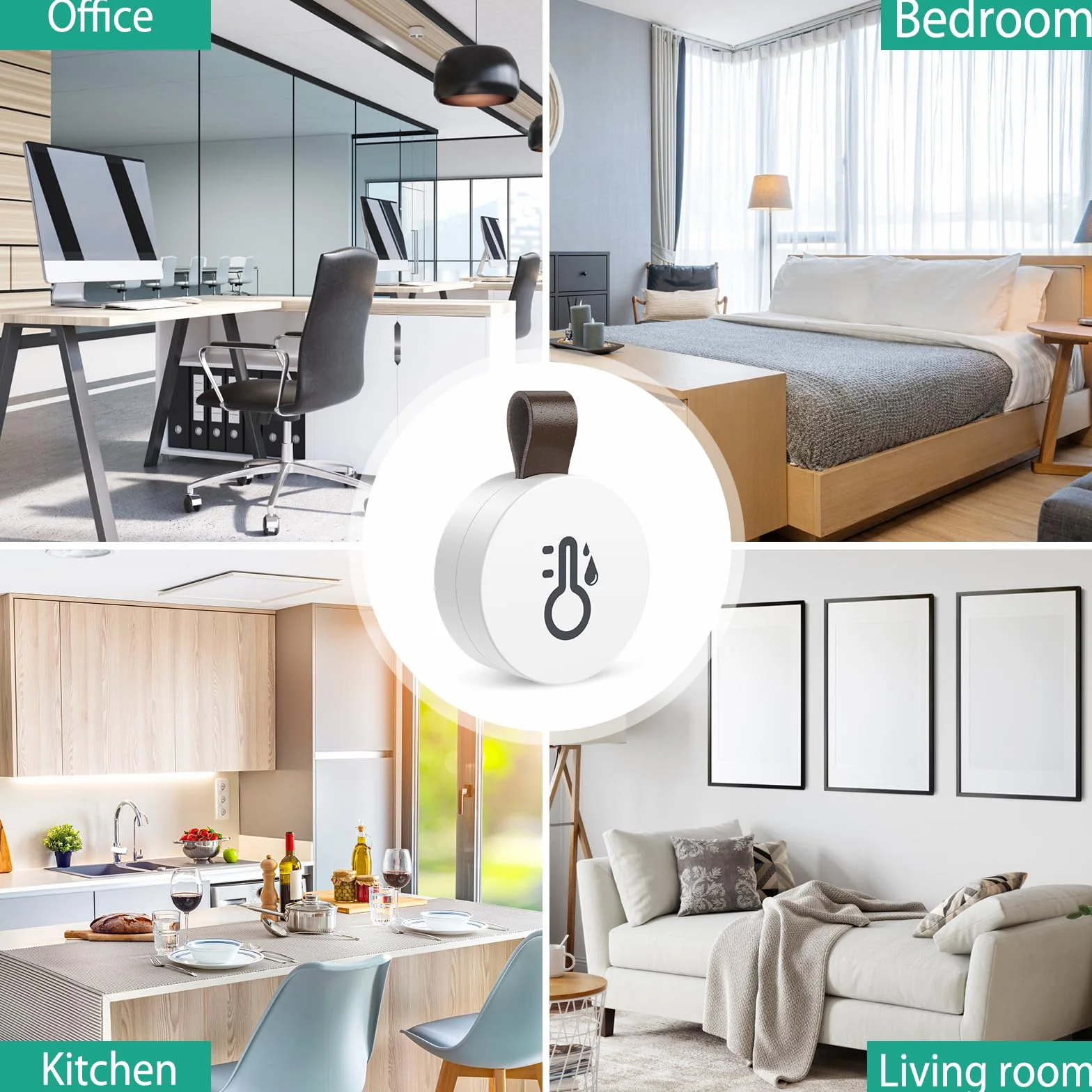 ORIA 2 Piezas Termómetro Higrómetro Bluetooth, Sensor de Humedad de Temperatura con Exportación de Almacenamiento de Datos, Termometro Inalámbrico Digital con iOS Android para Habitación