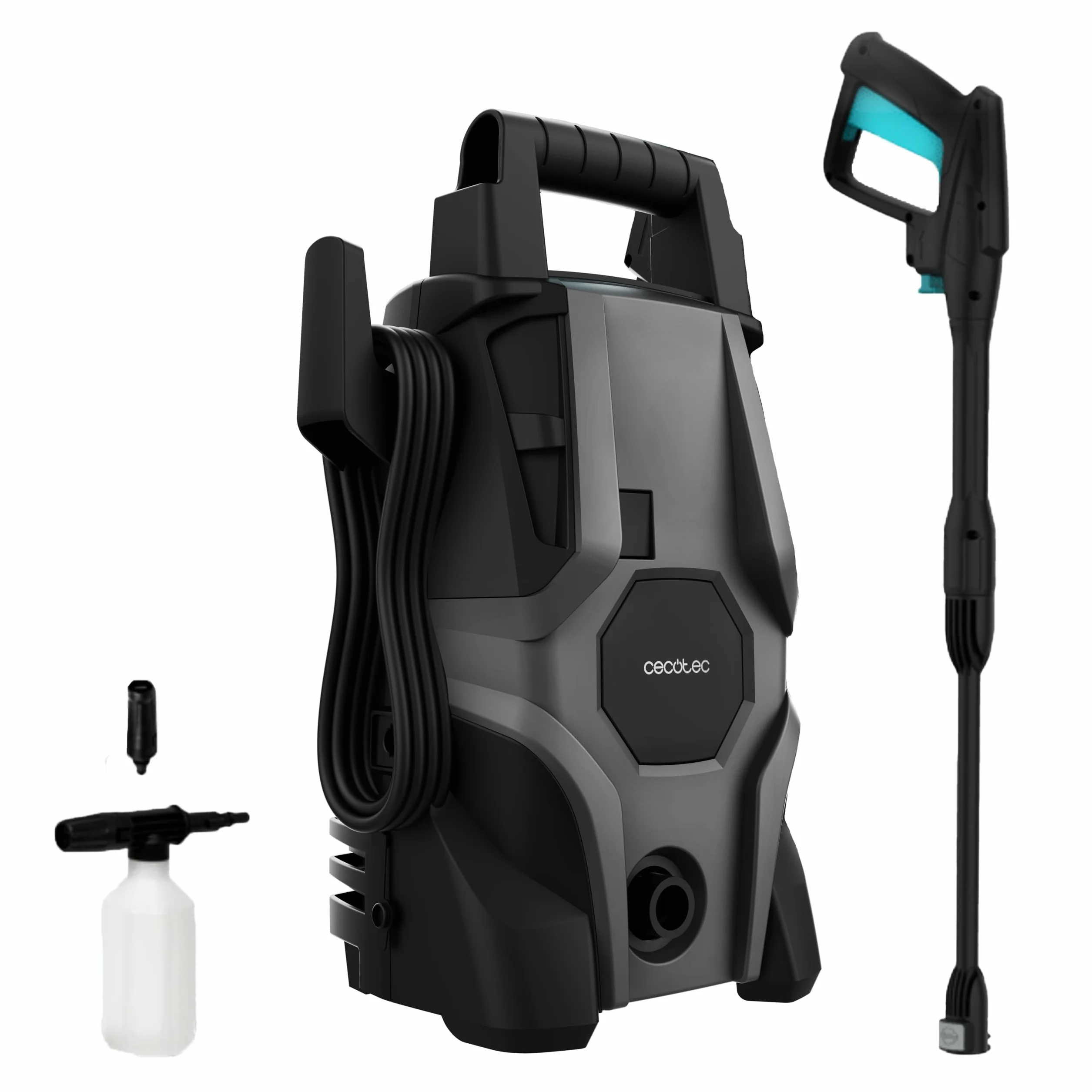 Cecotec Hidrolimpiadora Eléctrica de Alta Presión para Hogar, Jardín o Coche HydroBoost 1400 X-Treme. 1400W, 105Bares, Caudal de 408l/h, Botella Jabón, Bomba de Aluminio, Radio de Acción 9m