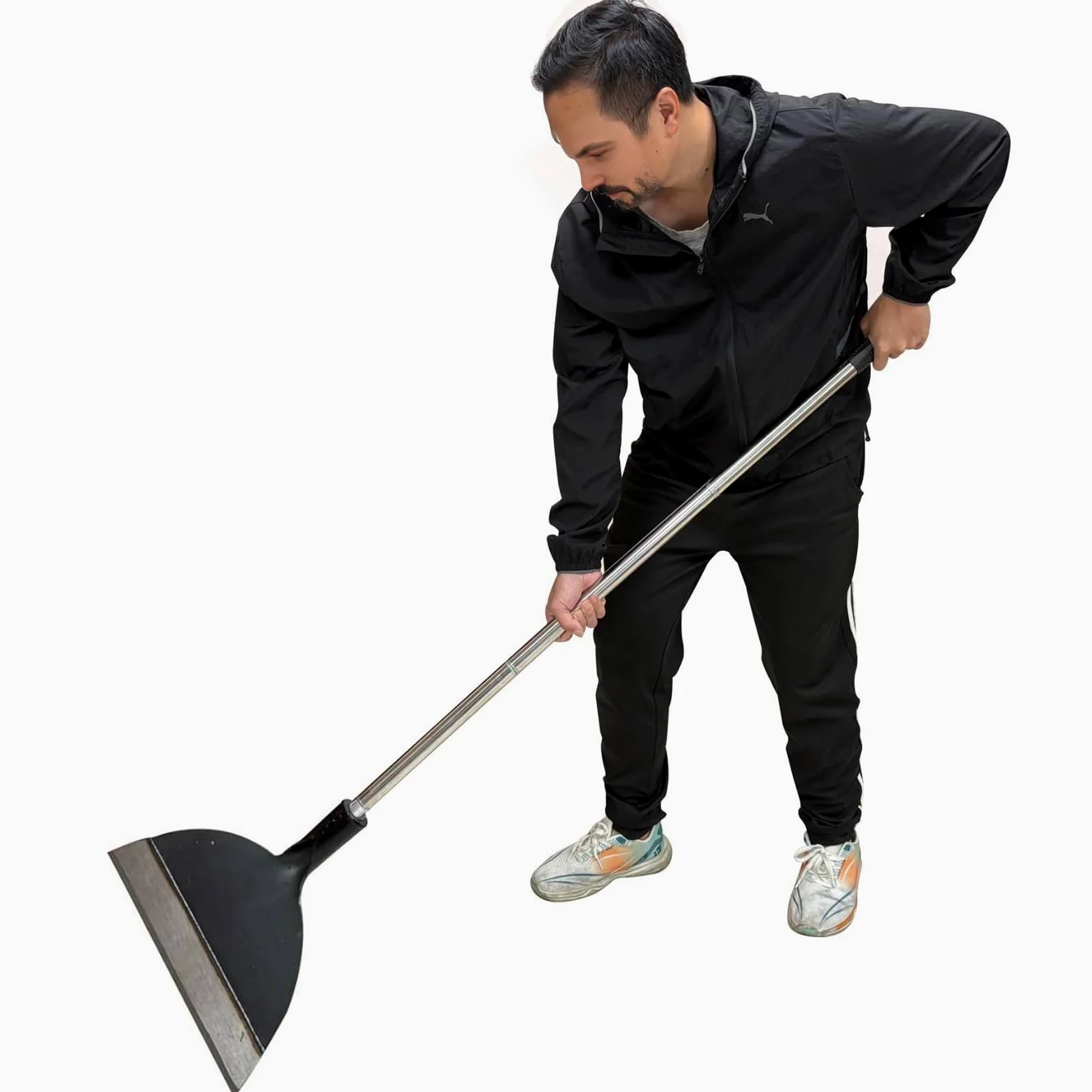 Pala de nieve, raspador de hielo, herramienta de extracción de raspador de suelo, pala plana, herramientas de hormigón, mango largo para calzada, camino, jardín, limpieza de césped, resistente