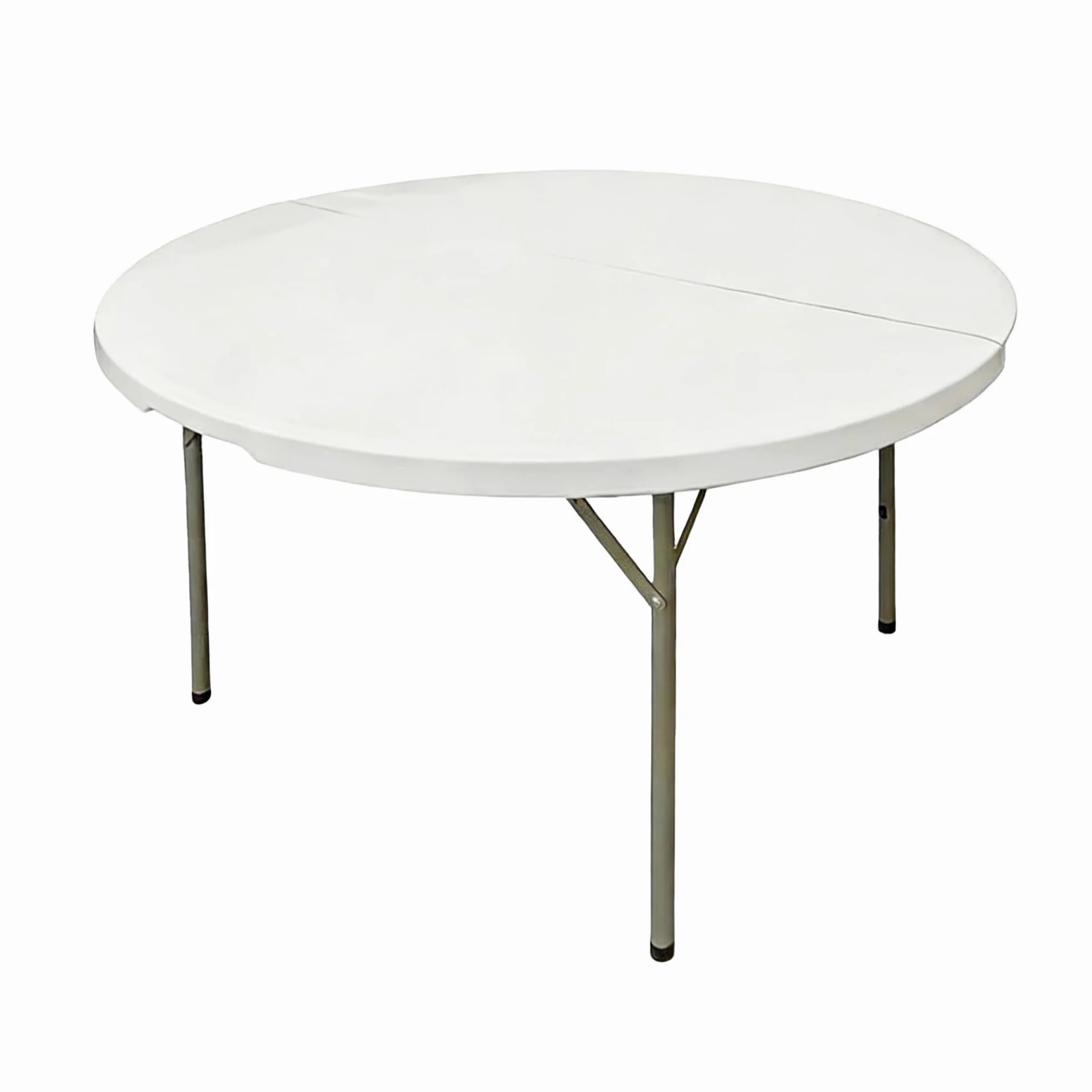 Pack 2 Mesas Redondas Plegable 150 cm Blanca - Banquete Catering - Capacidad 6-8 Personas - Tablero HDPE Reforzado - Estructura Acero 25 mm - Bodas Restaurantes Eventos - Interior Exterior