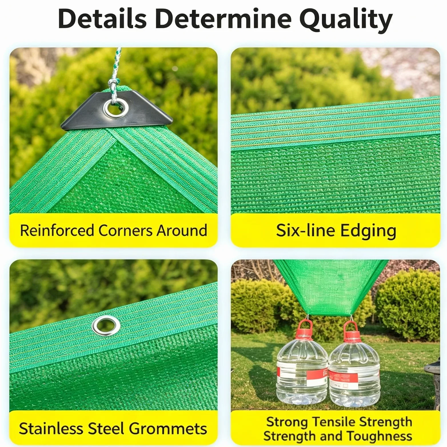 Malla De Sombreo Verde para Jardín Al 95%, Lona con Ojales, Tela De Sombra para Invernadero, Malla HDPE para Plantas De Jardín(12x22ft)
