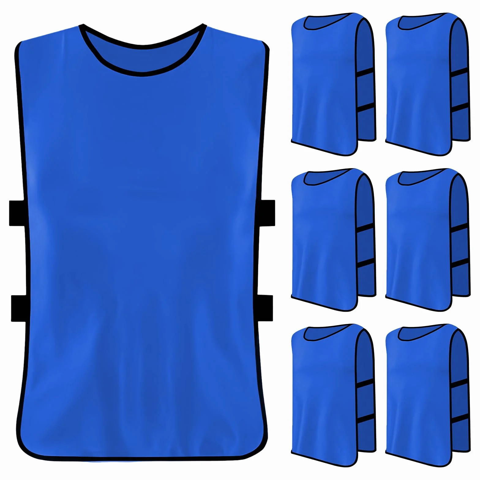 Petos para Niños, Chalecos y Camisetas Deportivos Azul Profundo 6 Piezas