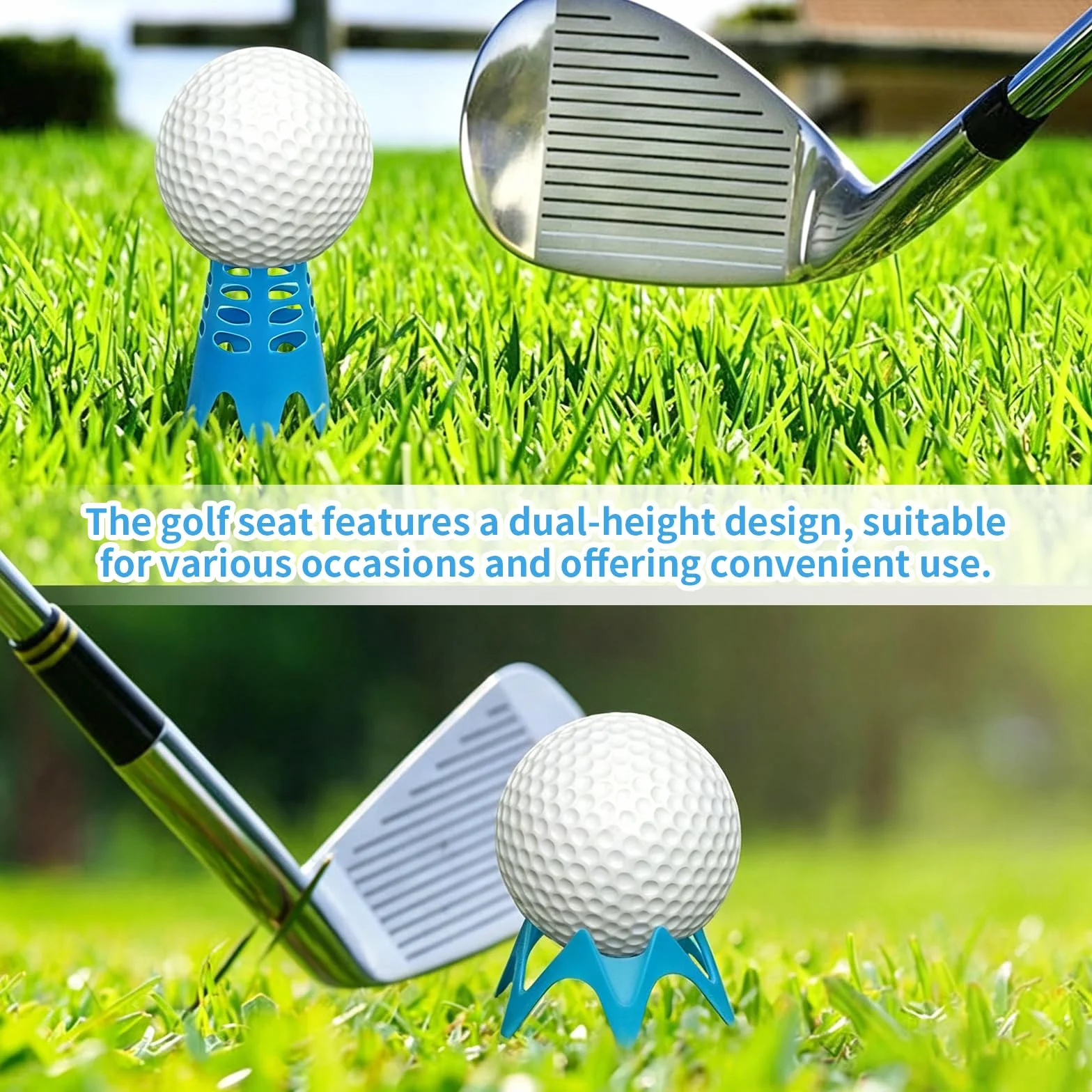 Tees Simulador Golf 27 Piezas, Tees de Golf de Plástico Ajustables en Altura, 2 Tamaños (18 Grandes + 9 Pequeños)