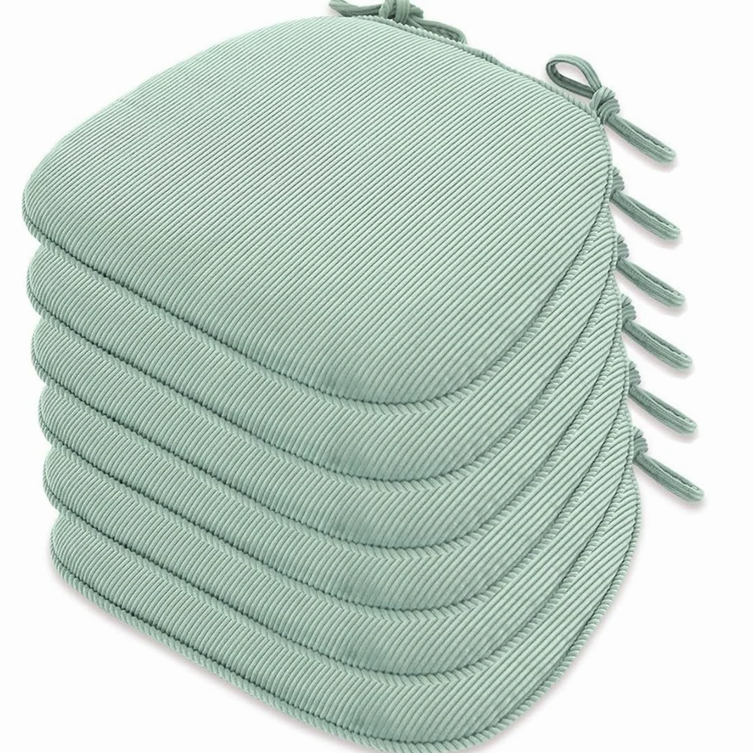 2/4/6/8 paquetes de cojines para silla de comedor en forma de U, almohadillas antideslizantes para silla de cocina y cojín para asiento de comedor con funda lavable a máquina) (verde lago 41 x 43 cm (