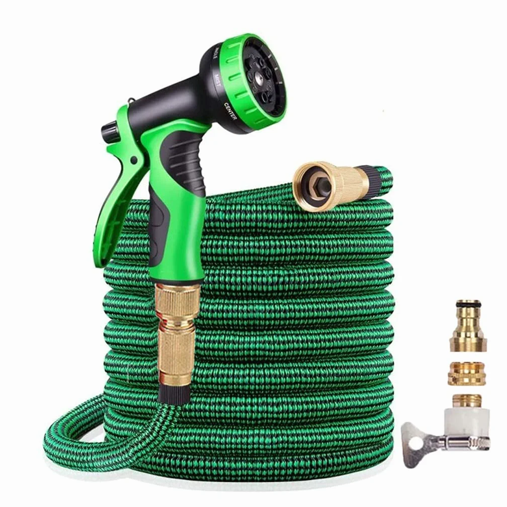 Manguera de jardín Expandible Alta presión Lavado de Autos de plástico Manguera de Agua Flexible mágica con Pistola de pulverización (Color : 25FT)