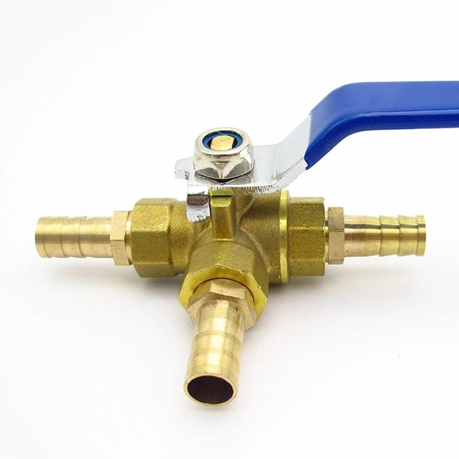 Conector de grifo de jardín, conectores de tubería de agua, 1 válvula de bola con puerto en T, conector de manguera de tres vías de 4 mm, 6 mm, 8 mm, 10 mm, 12 mm, 14 mm, 16 mm y 19 mm.(19mm OD)