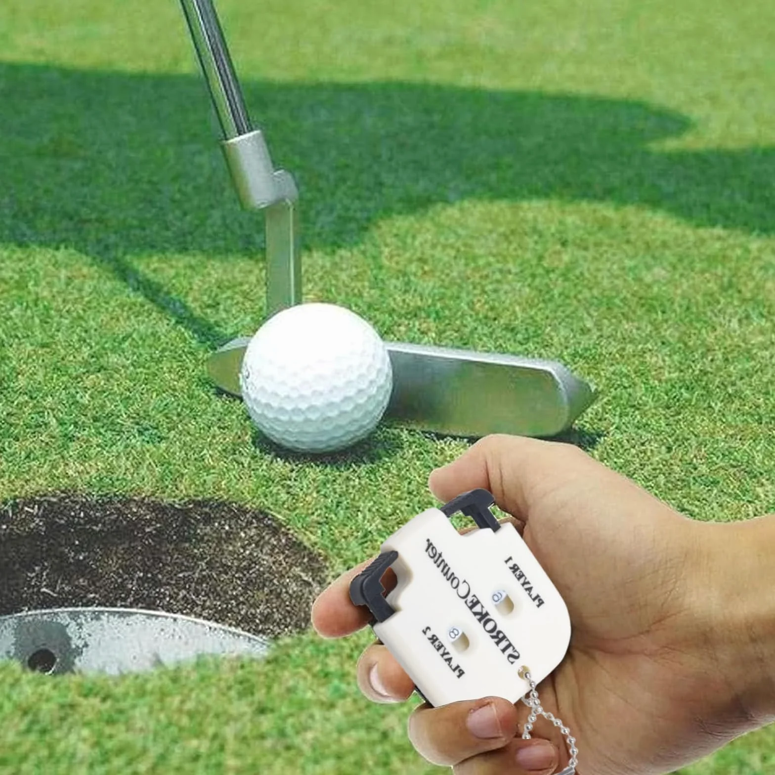 Contadores de Golpes de Golf Manual 2 Piezas Llavero Indicador de Puntuación Accesorios
