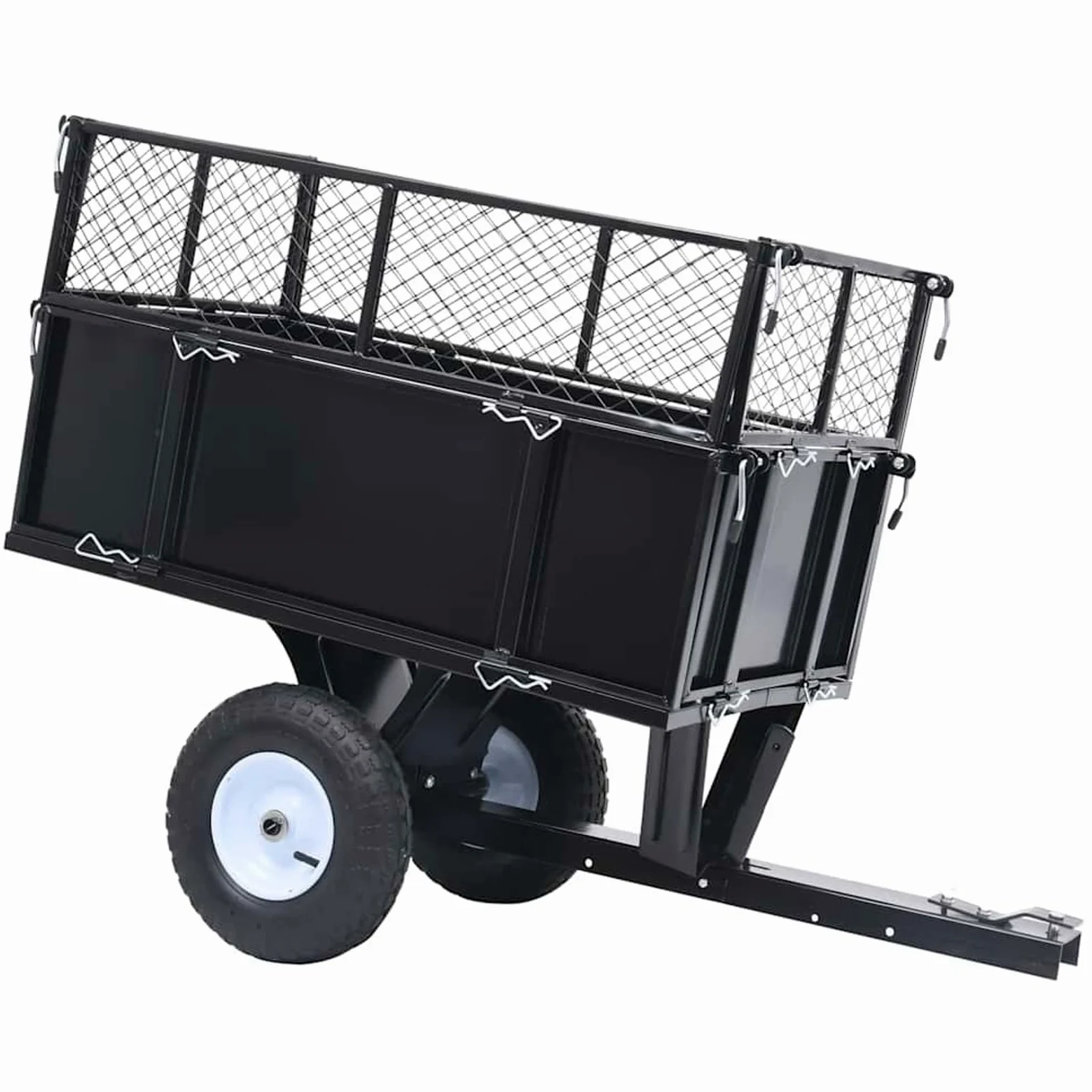 Tidyard Remolque Basculante para Cortacésped - Negro, 150 kg, 130x52x87 cm Modelo YFXLRZJ-92449ES