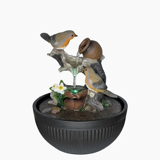 Radiant Robins Water Feature Decoración del hogar Interior Nature's Beauty