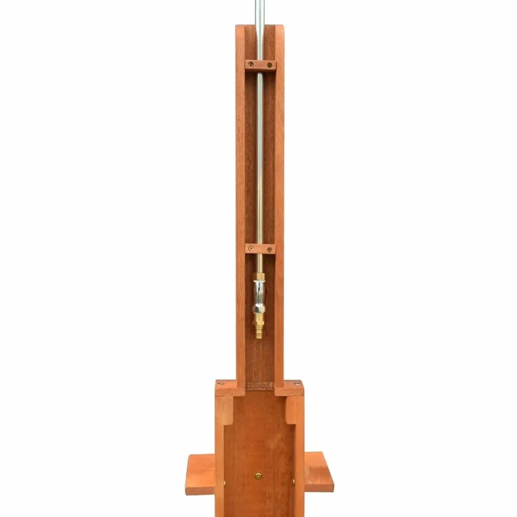 vidaXL Ducha al aire libre de madera de eucalipto y acero solar de pie junto a la piscina