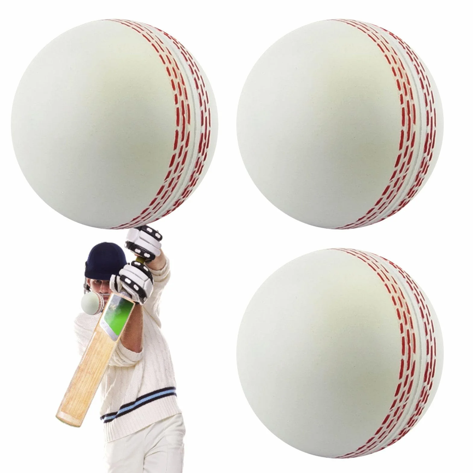 Fulenyi Bolas de Cricket de Entrenamiento Flexibles para Interior y Exterior