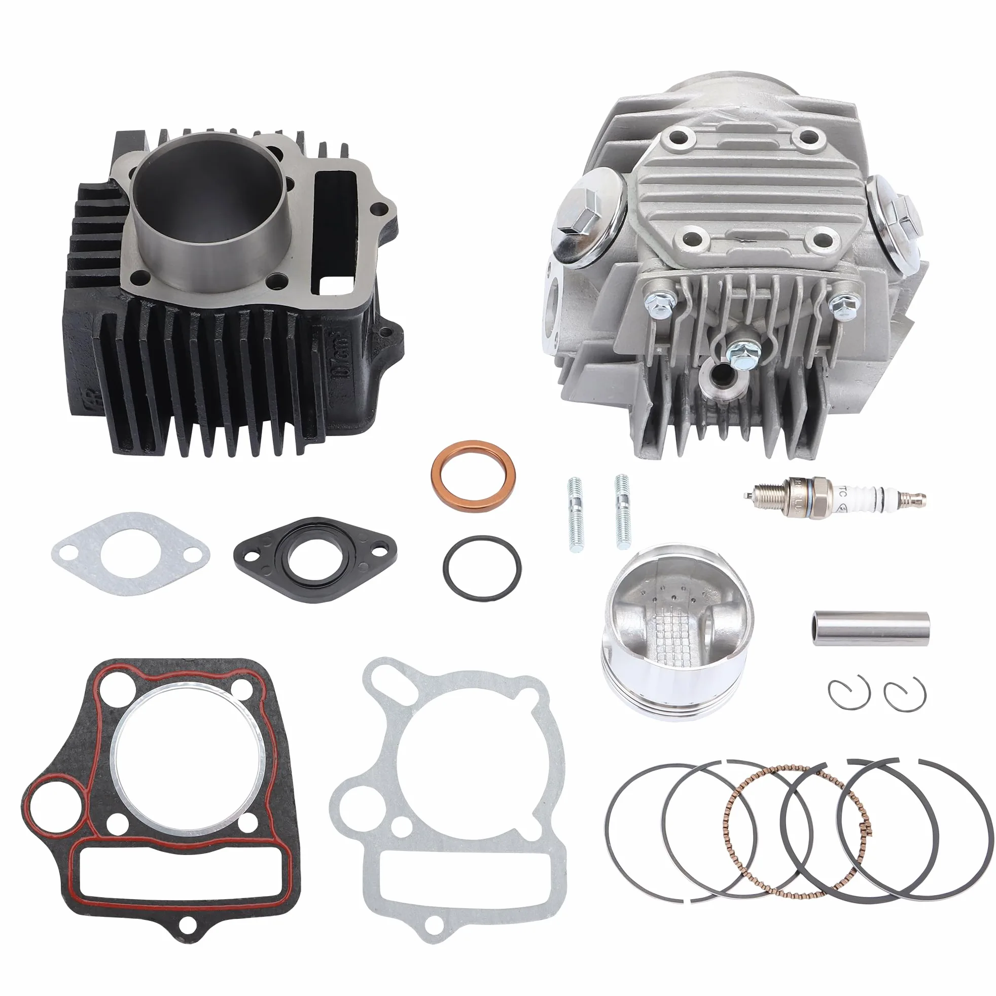 WOOSTAR 52.4mm Big Bore Cilindro y Pistón Completo Válvulas 66mm y Juntas Reemplazo para 4 Tiempos 110cc China Taotao Coolster Motor ATV Go Kart Dirt Bike