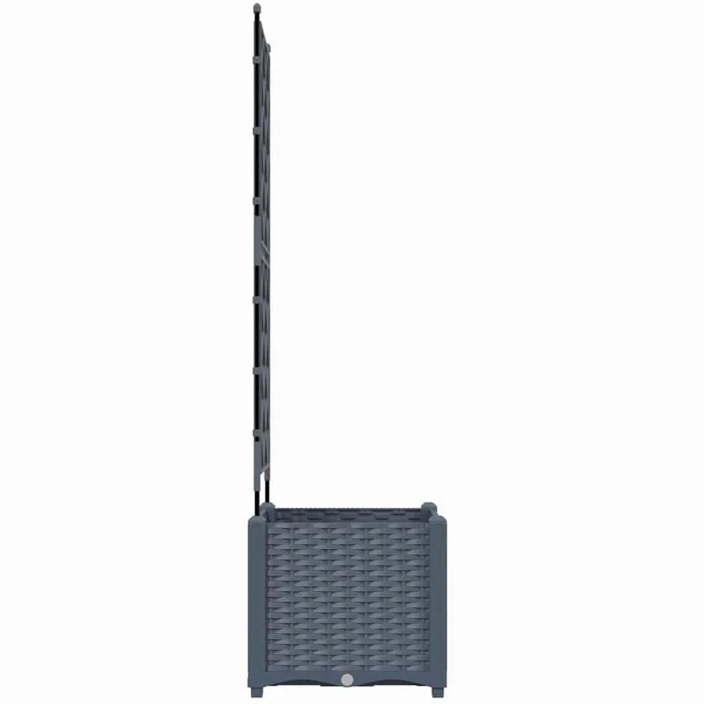 Maceta de jardín con enrejado, color gris claro, 40 x 40 x 143 cm, plástico para plantas trepadoras, maceta moderna para jardín, terraza y exterior