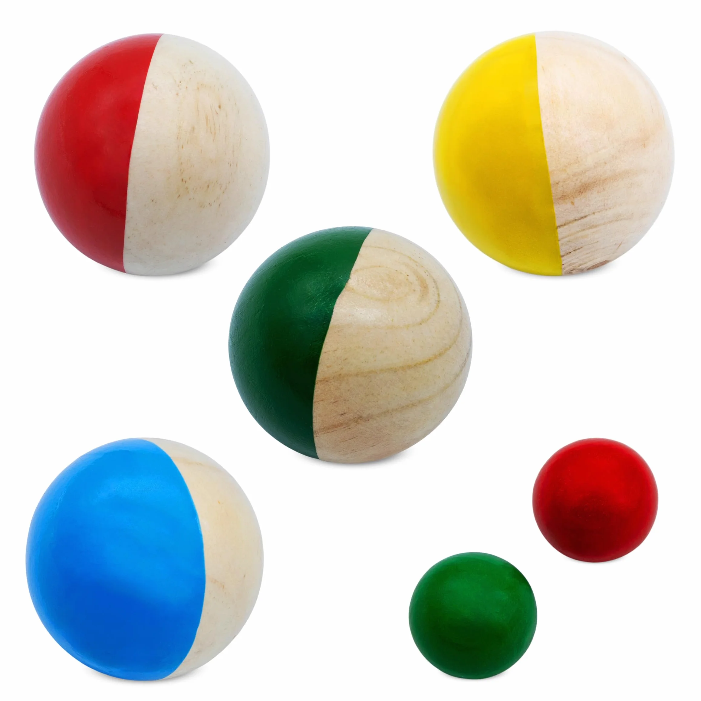 Spetebo Boccia Juego de Bolas de Madera con Bolsa de Transporte 8 Bolas para Niños