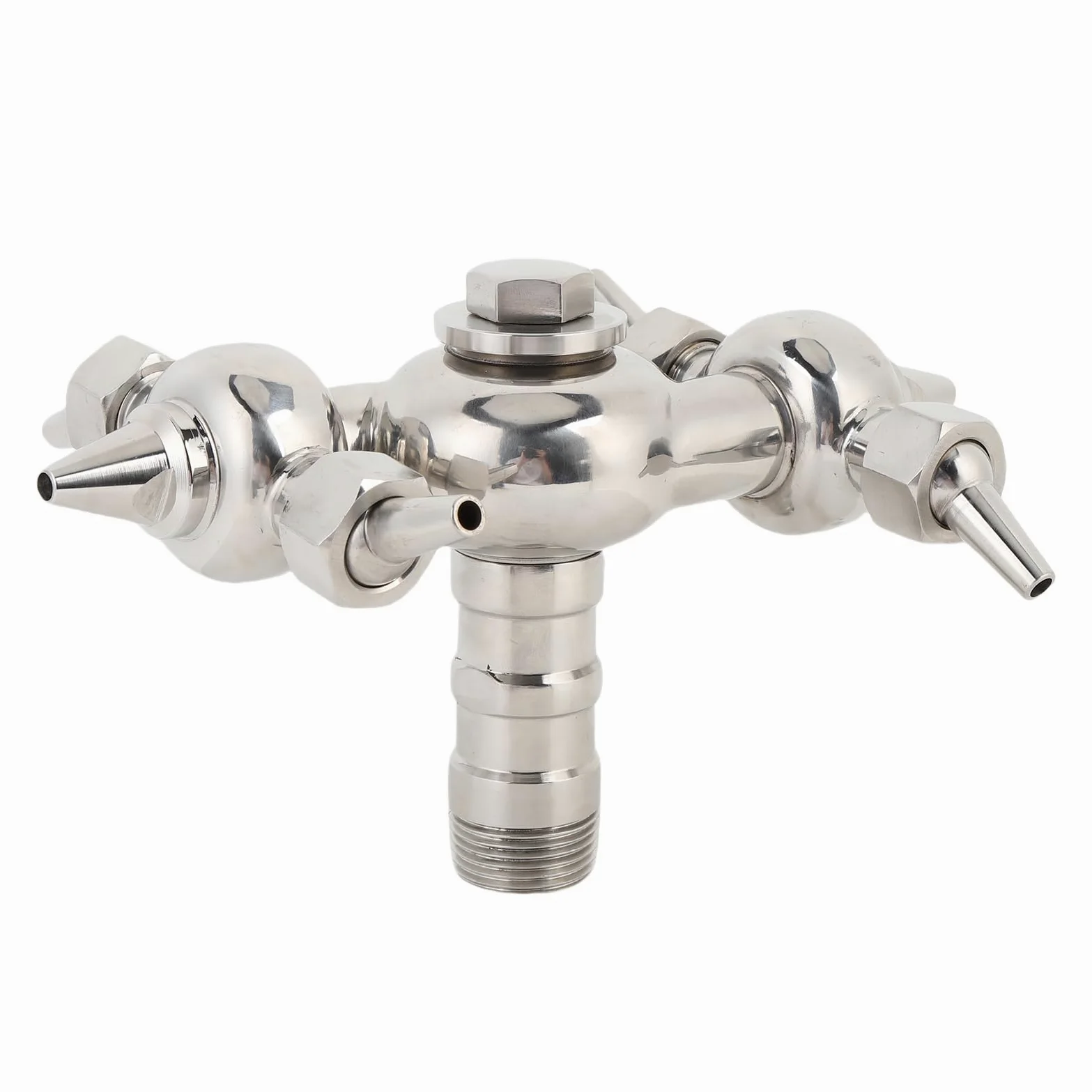 Bewinner Bote de Bola de Pulverización de Limpieza de Acero Inoxidable 304, Rosca Macho DN25, Boquilla de Limpieza de Tanque Giratoria de 360°, Bocina de Circulación Accionada por Retroceso para