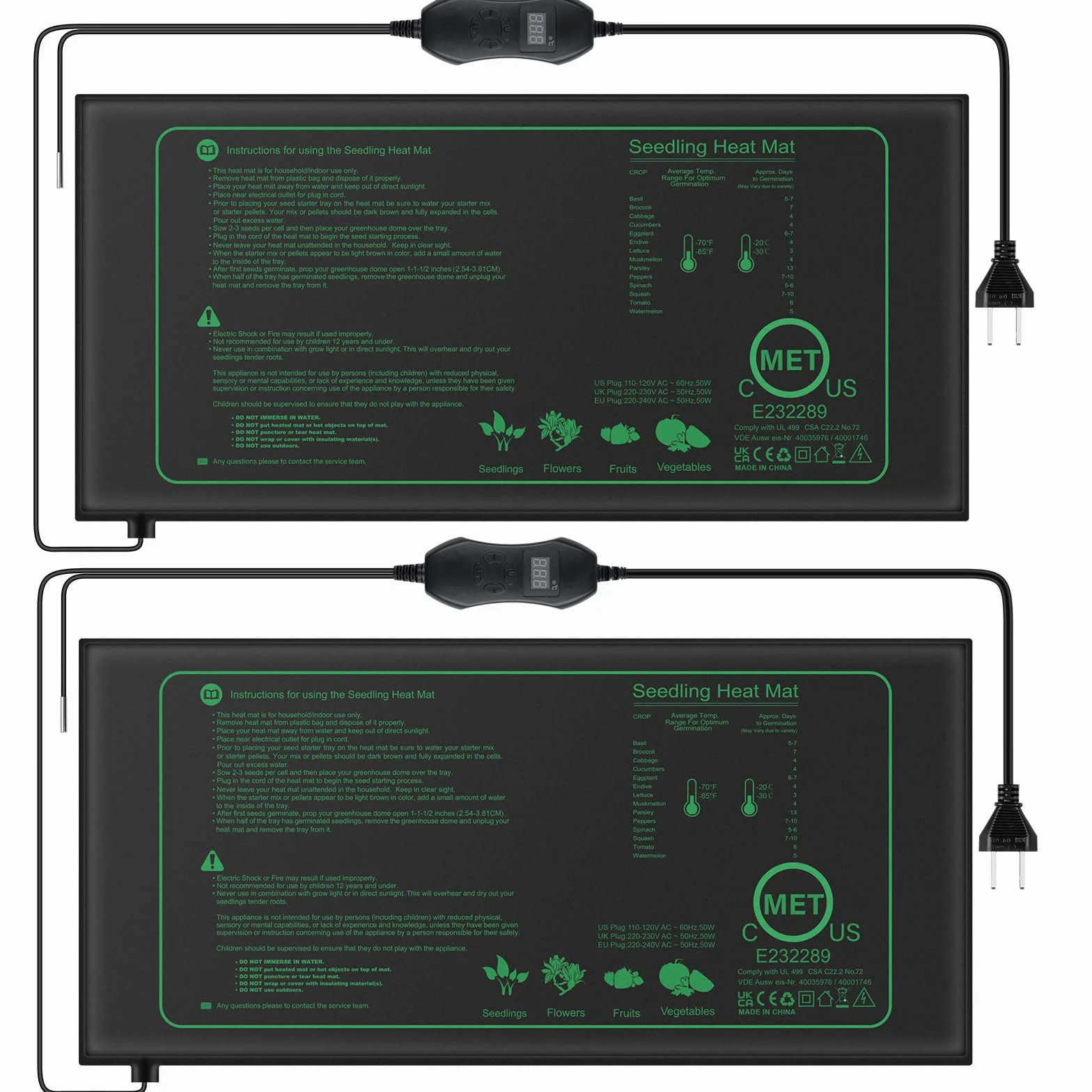 Mojimdo 50W Estera de calefacción Plantas con termostato - Calefacción rápida, protección contra Incendios, Estera de Calor para la germinación y la regulación de la Temperatura