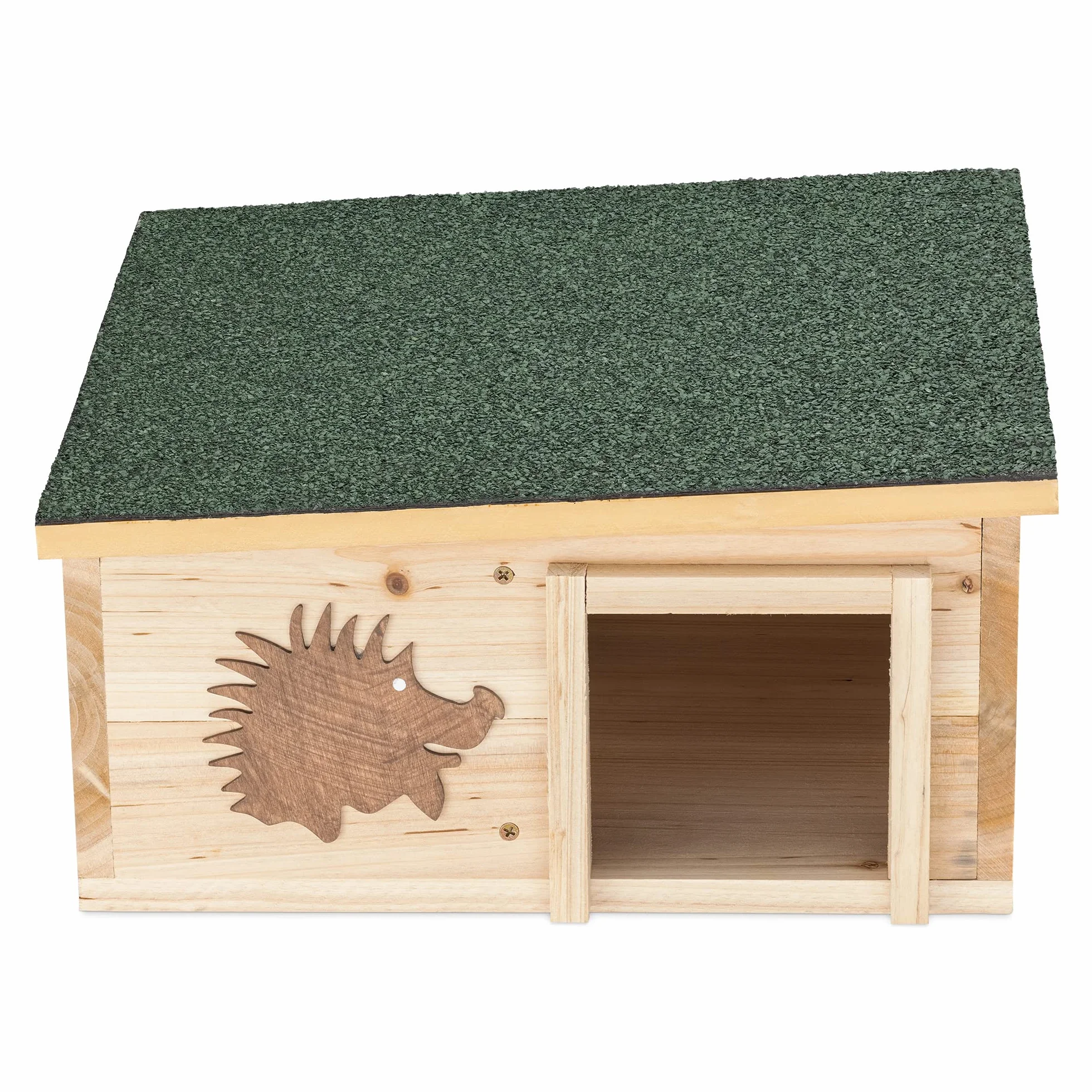 Navaris Casa para erizos de Madera - Casita para Erizo Conejos roedores para Exteriores y jardín - Caseta Grande para hibernación - 40 x 40 x 19 CM