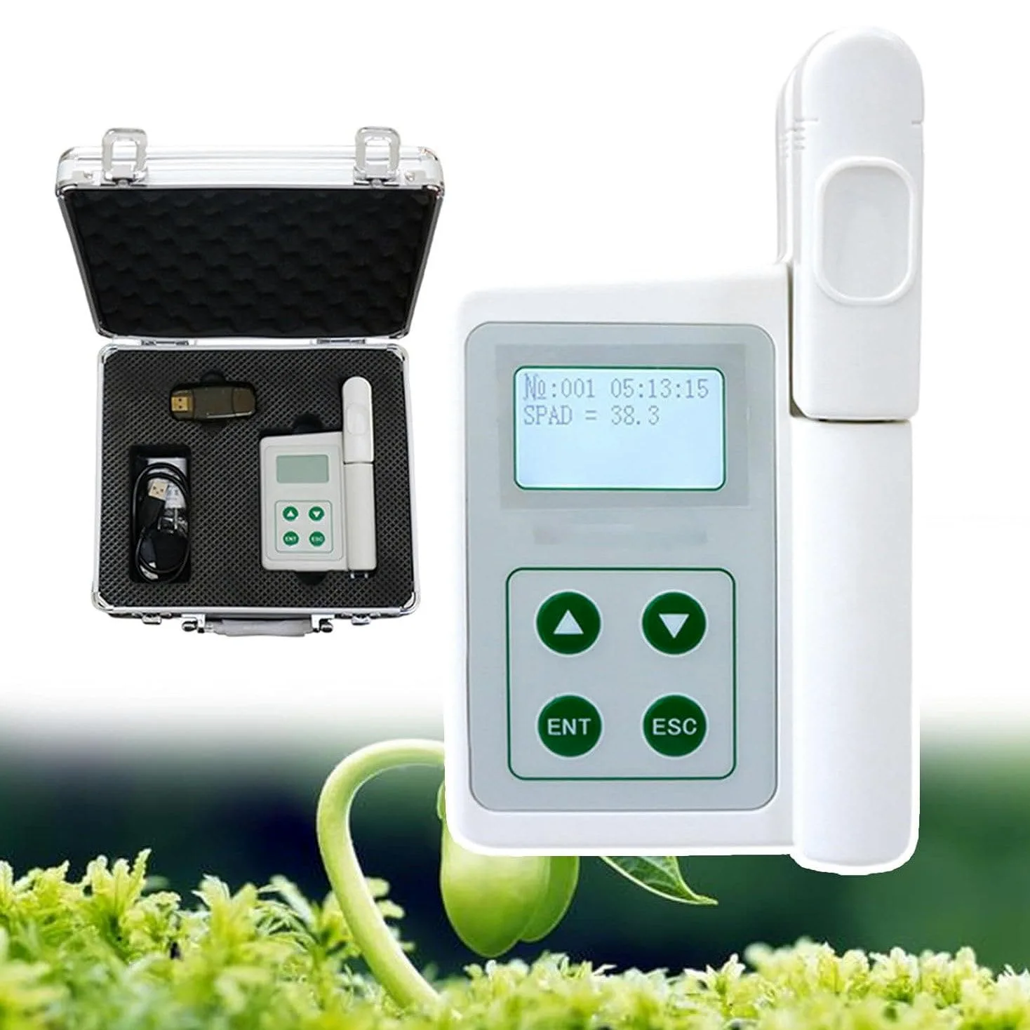 Analizador De Clorofila Portátil, Medidor De Clorofila, Medidor De Contenido De Nitrógeno, Analizador De Nutrientes Para Plantas Con Rango De Medición De 0.0 a 99.9 Spad, Para Agricultura Y Jardinería