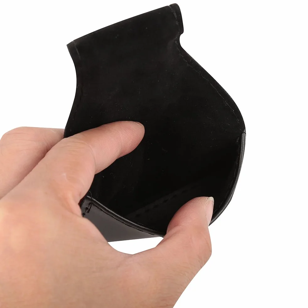 Soporte de Tiza Cue Portátil Billar Pool Cue Chalk Holder Bolsa de PU Negro