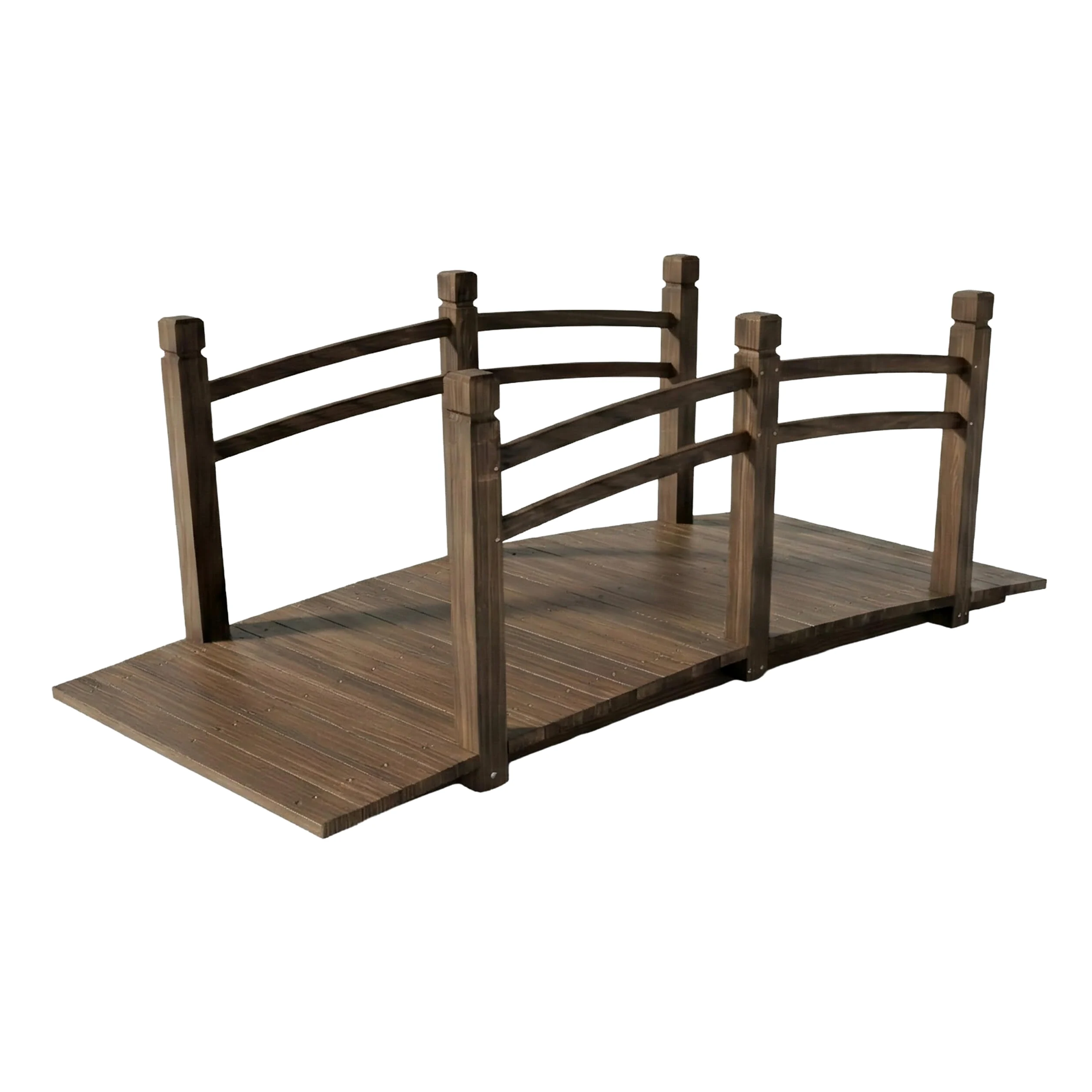 Relaxdays Puente de jardín de Madera de Abeto 58x171.5x75 cm 200 kg marrón