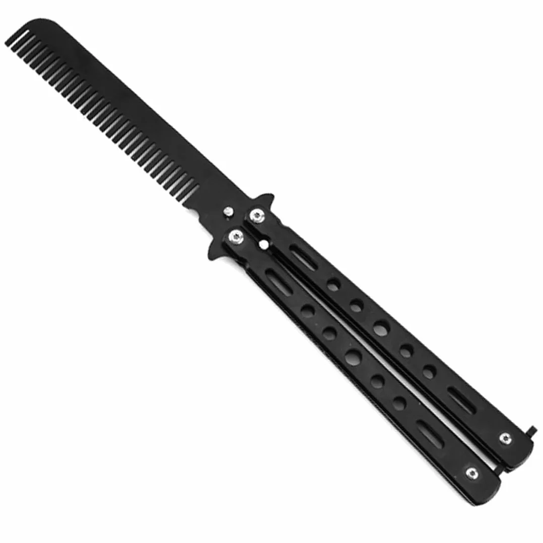 GXGM Peine de Mariposa de Metal Plegable con Botón Automático para Cabello Hombres 1 Pieza