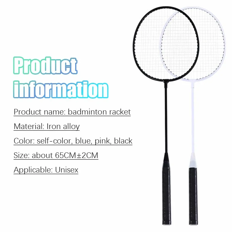 Juego de 2 raquetas de bádminton ultraligeras de aleación ferro para adultos con bolsa