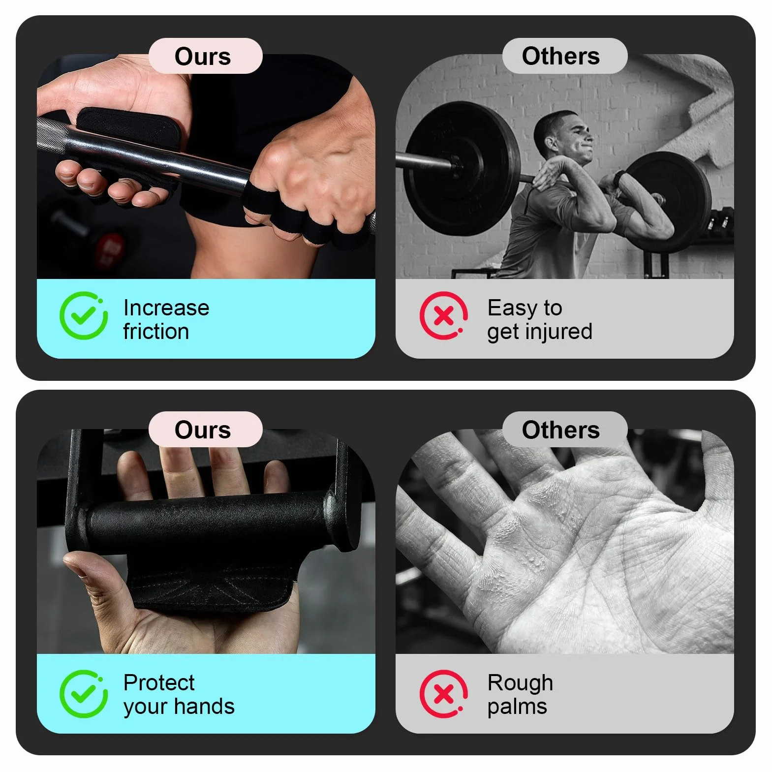 Ruvan 2 Piezas Guantes De Agarre Fitness para Calistenia, Dominadas