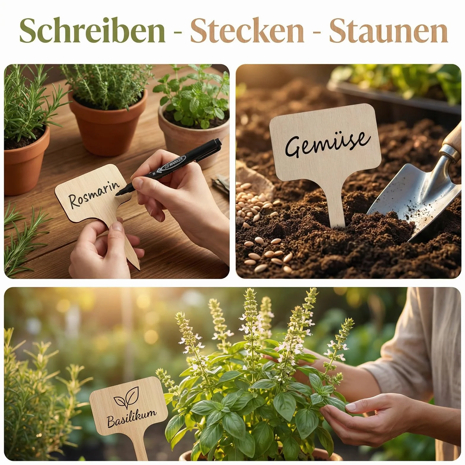 etiquetas plantas etiquetas jardin etiquetas plantas madera etiquetas para escribir etiquetas madera natural - set 40 piezas etiquetas resistentes duraderas lisas para huerto hierbas verduras
